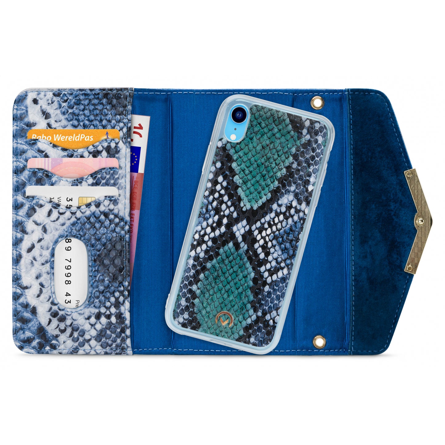 Mobilize 2in1 Gelly Velvet Clutch for Apple iPhone XR Royal Blue Snake