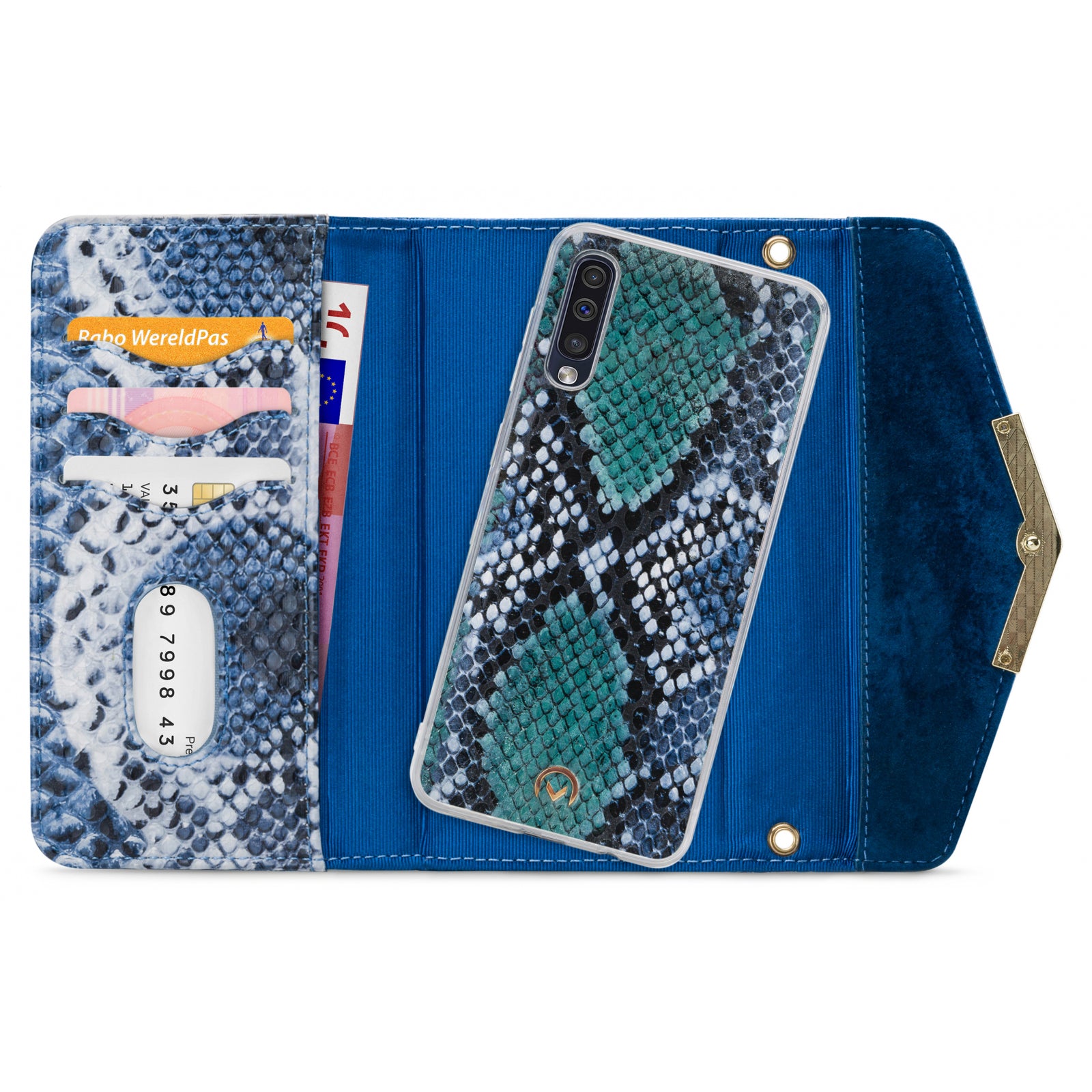 Mobilize 2in1 Gelly Velvet Clutch for Samsung Galaxy A30s/A50 Royal Blue Snake