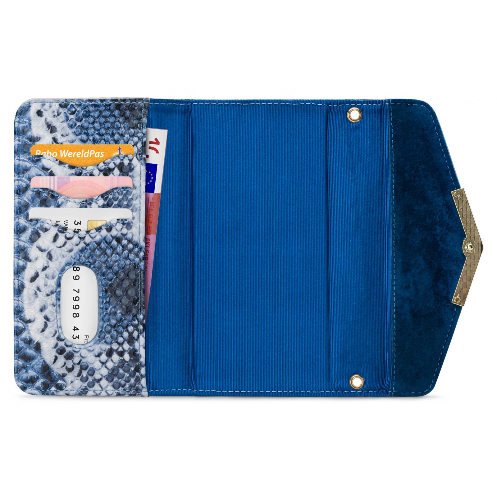 Mobilize 2in1 Gelly Velvet Clutch for Samsung Galaxy A40 Royal Blue Snake
