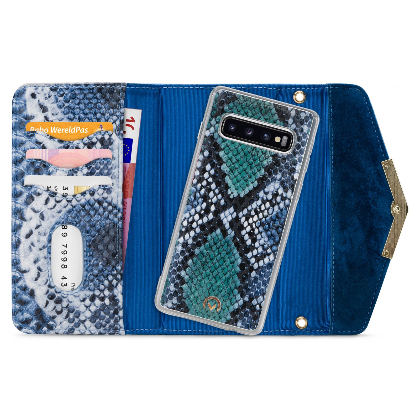 Mobilize 2in1 Gelly Velvet Clutch for Samsung Galaxy S10 Royal Blue Snake