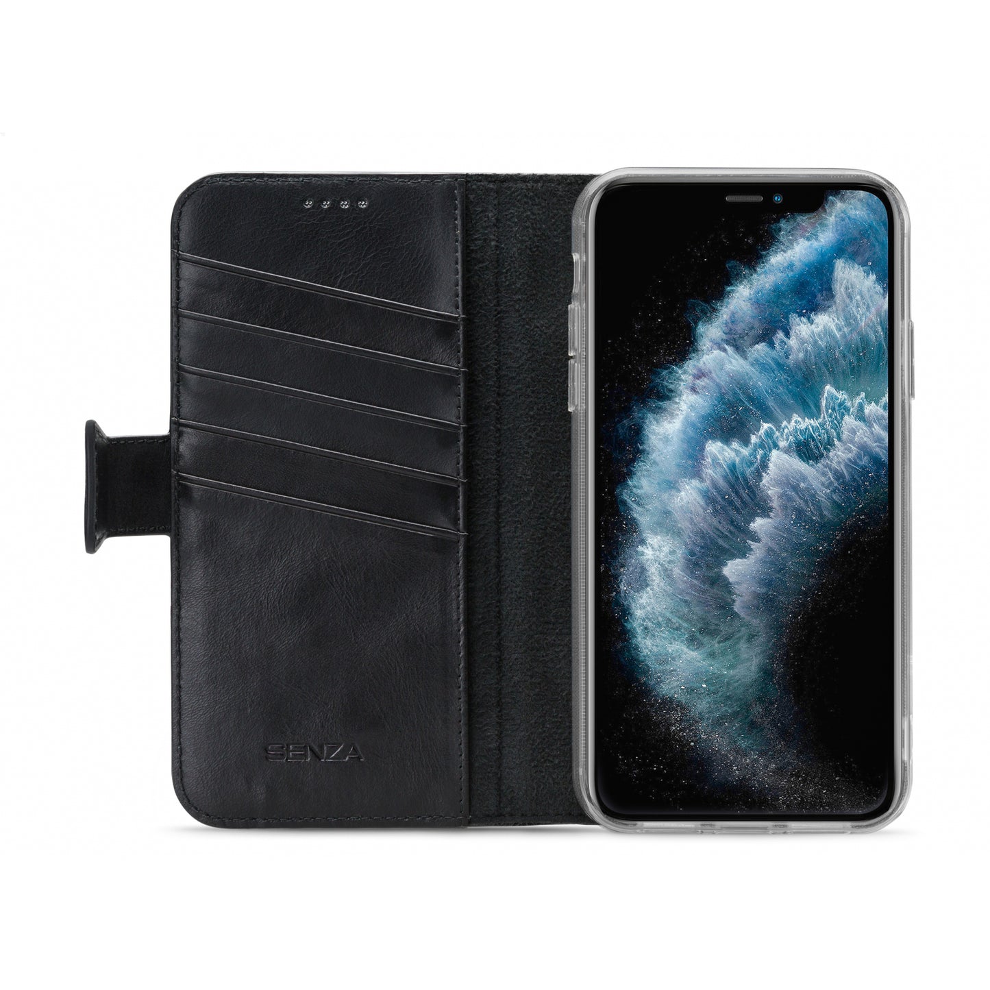 Senza Pure Leather Wallet Apple iPhone 11 Pro Max Deep Black