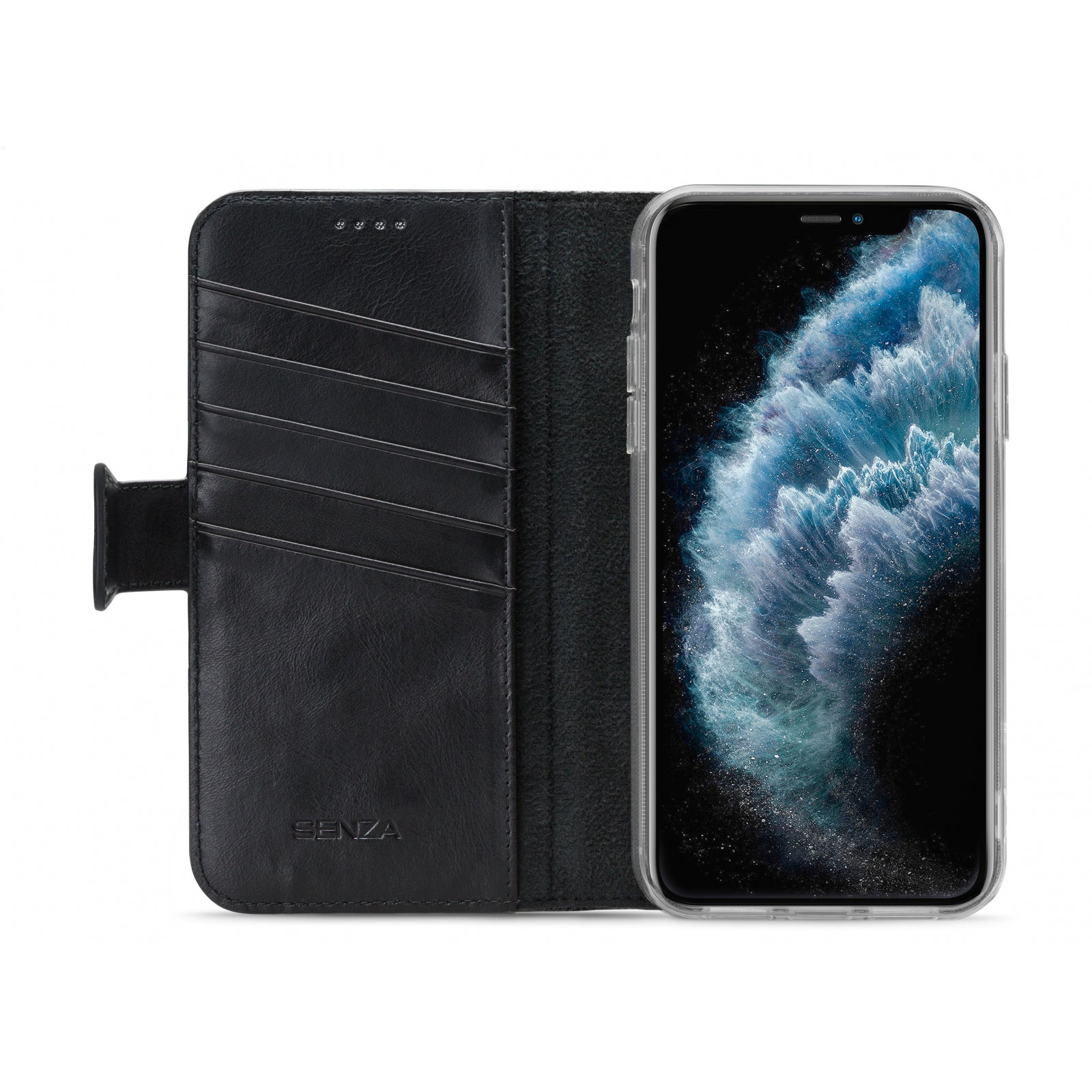 Senza Pure Leather Wallet Apple iPhone 11 Pro Max Deep Black