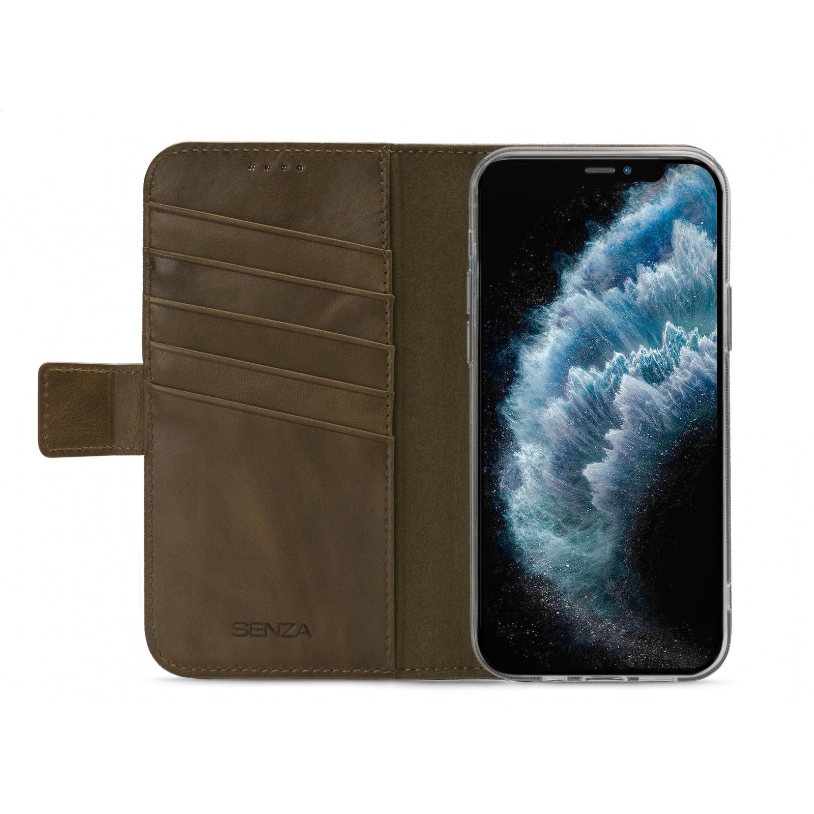 Senza Desire Leather Wallet Apple iPhone 11 Pro Max Burned Olive