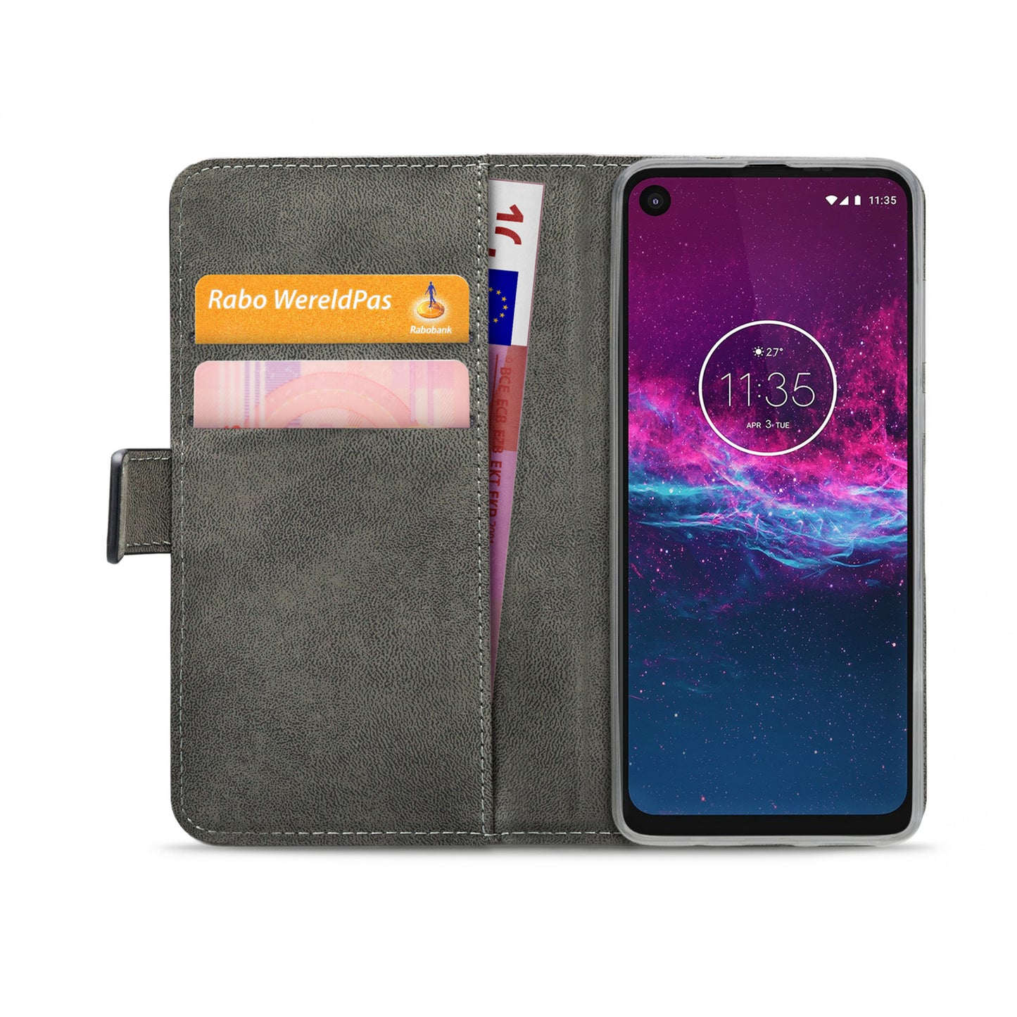 Mobilize Classic Gelly Wallet Book Case Motorola One Action Black