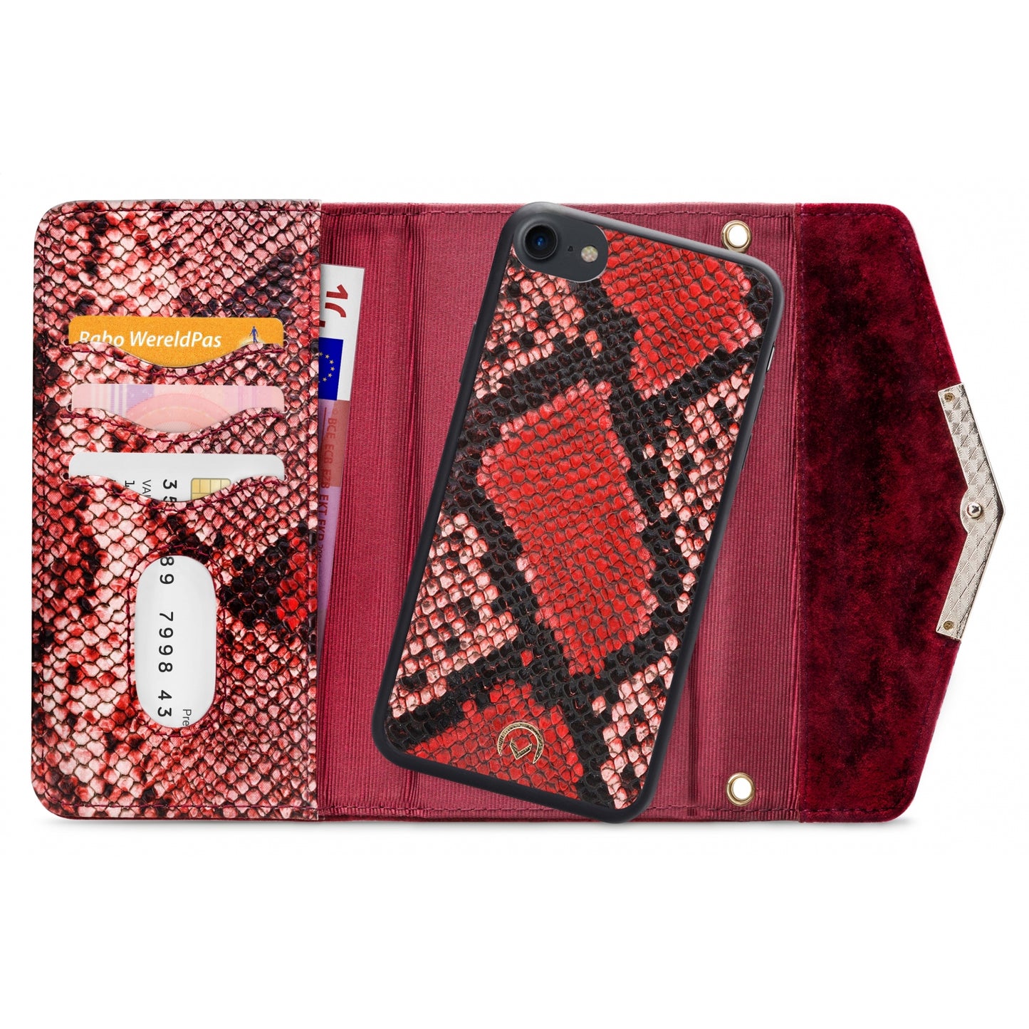 Mobilize 2in1 Gelly Velvet Clutch for Apple iPhone 6/6S/7/8/SE (2020/2022) Red Snake