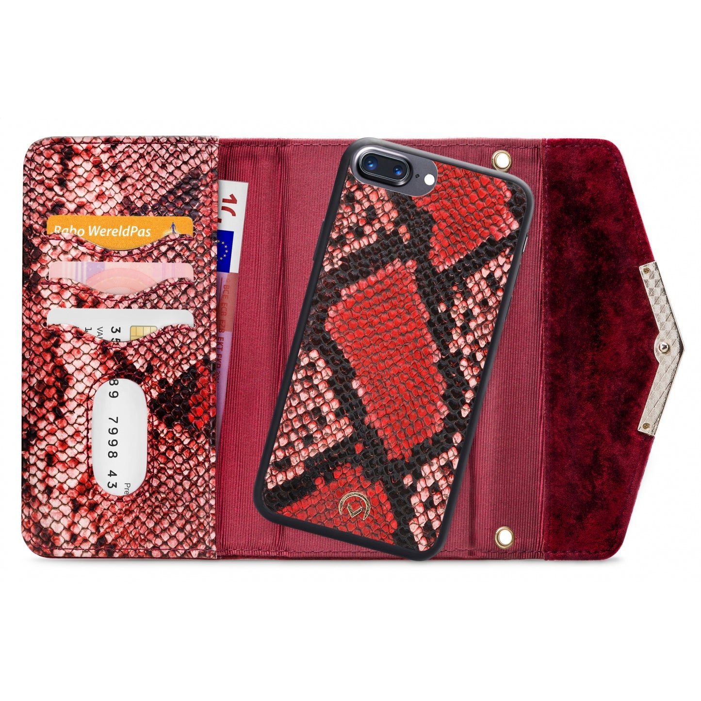 Mobilize 2in1 Gelly Velvet Clutch for Apple iPhone 6 Plus/6S Plus/7 Plus/8 Plus Red Snake