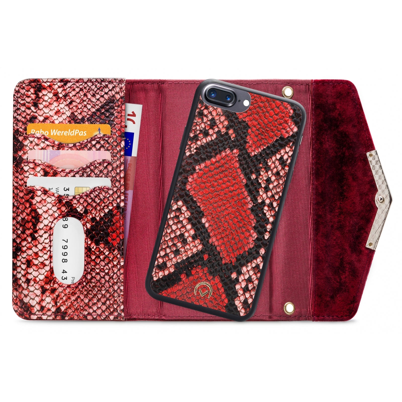 Mobilize 2in1 Gelly Velvet Clutch for Apple iPhone 6 Plus/6S Plus/7 Plus/8 Plus Red Snake