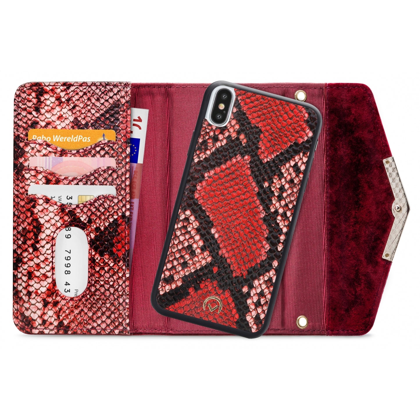 Mobilize 2in1 Gelly Velvet Clutch for Apple iPhone X/Xs Red Snake