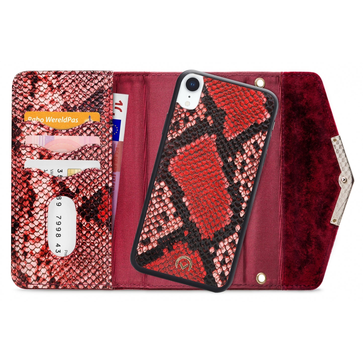 Mobilize 2in1 Gelly Velvet Clutch for Apple iPhone XR Red Snake