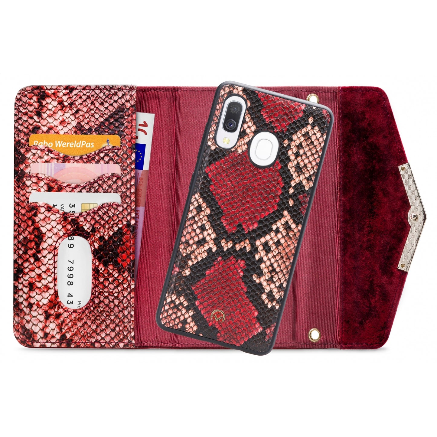 Mobilize 2in1 Gelly Velvet Clutch for Samsung Galaxy A40 Red Snake