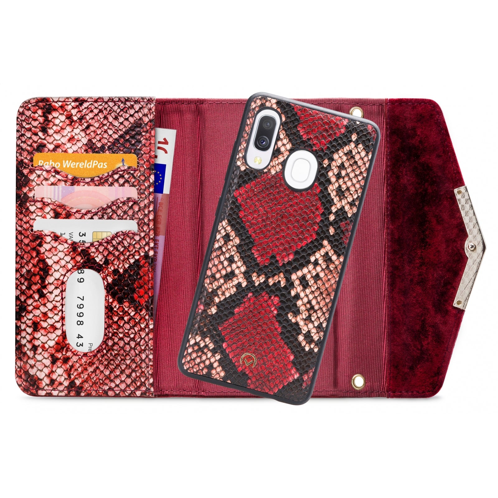 Mobilize 2in1 Gelly Velvet Clutch for Samsung Galaxy A40 Red Snake