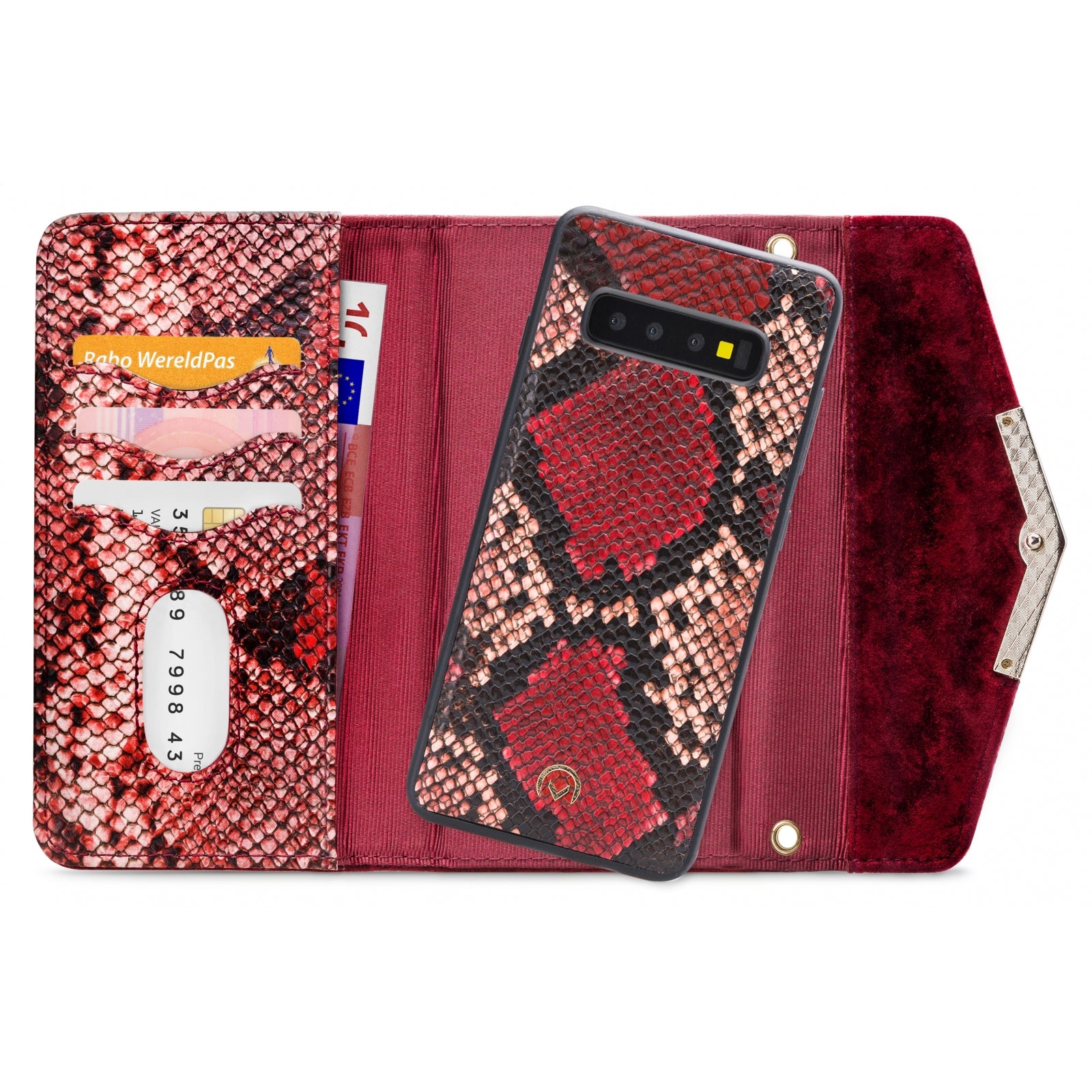 Mobilize 2in1 Gelly Velvet Clutch for Samsung Galaxy S10 Red Snake
