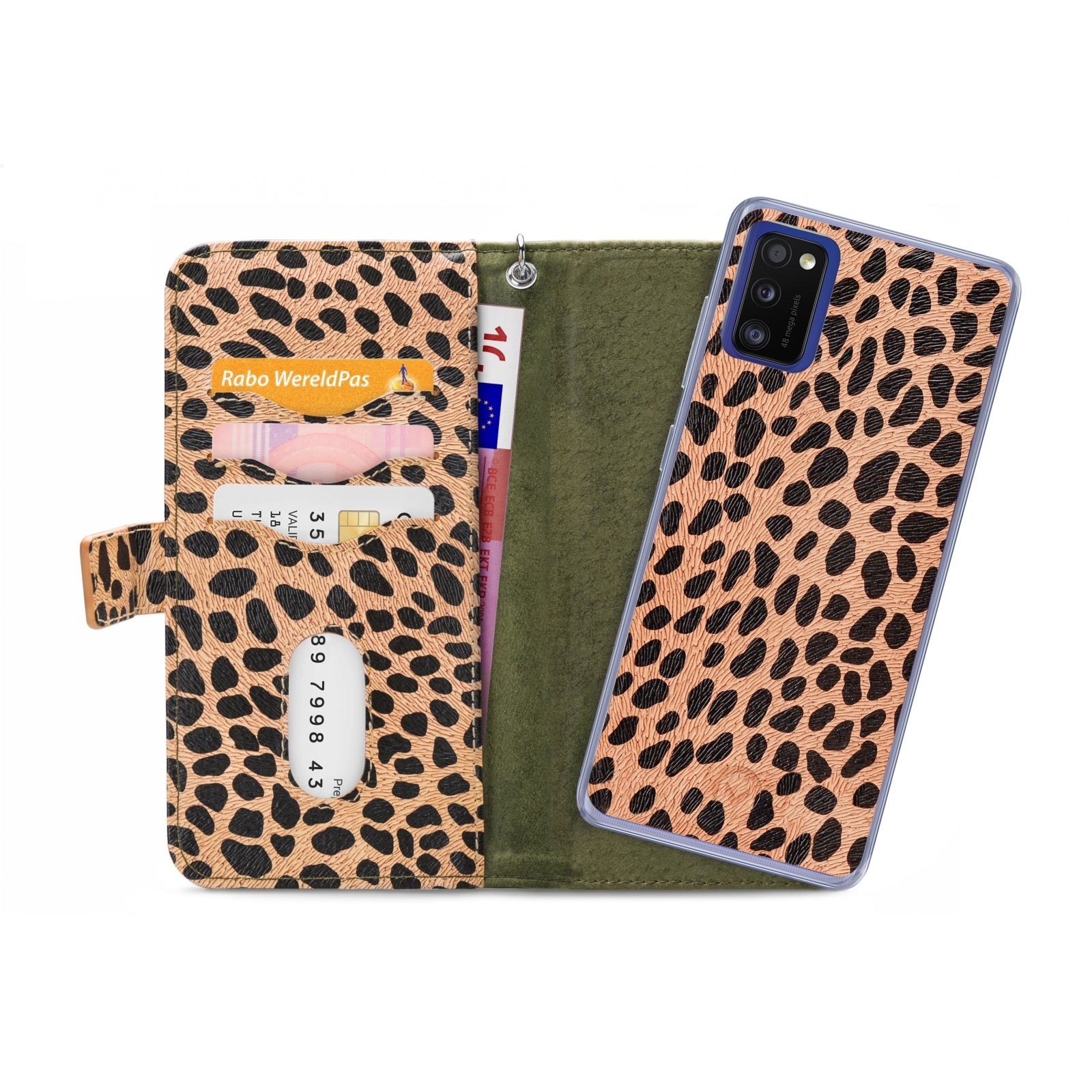 Mobilize 2in1 Gelly Zipper Case Samsung Galaxy A41 Olive/Leopard