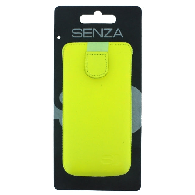 Senza Leder Slide Case Neongelb Größe M-Large