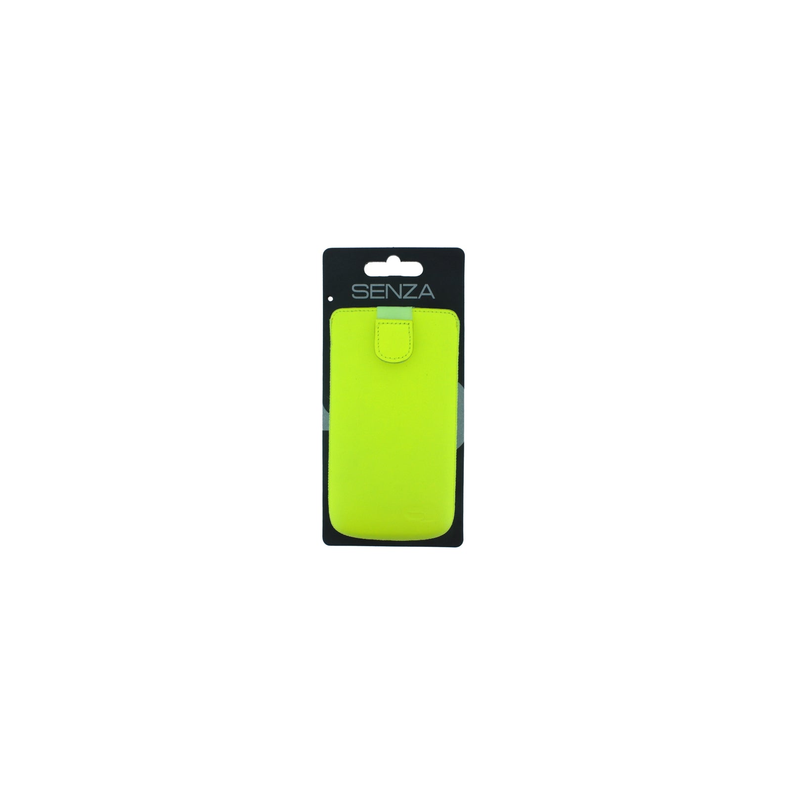 Senza Leather Slide Case Neon Yellow Size XXL