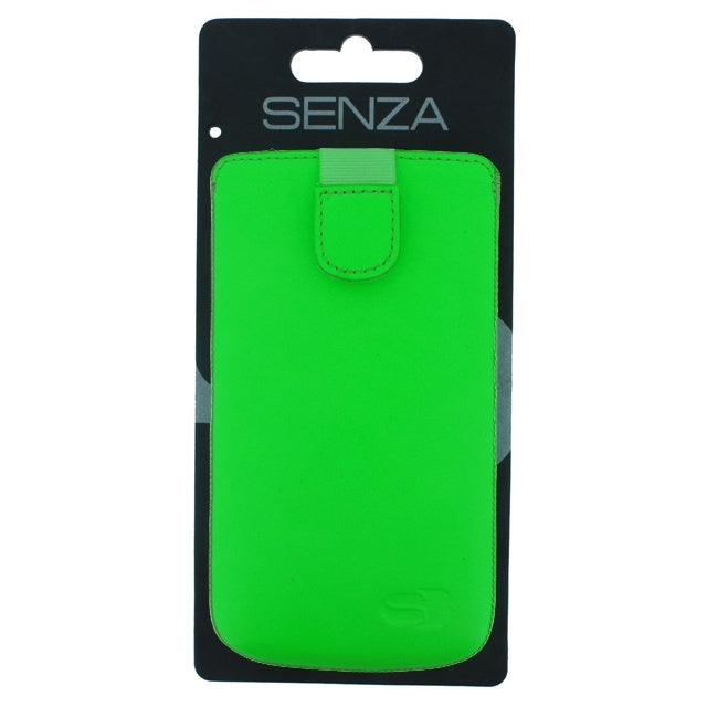 Senza Leather Slide Case Neon Green Size XXL