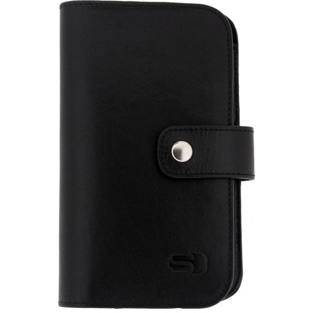 Senza Étui portefeuille en cuir noir taille XXL