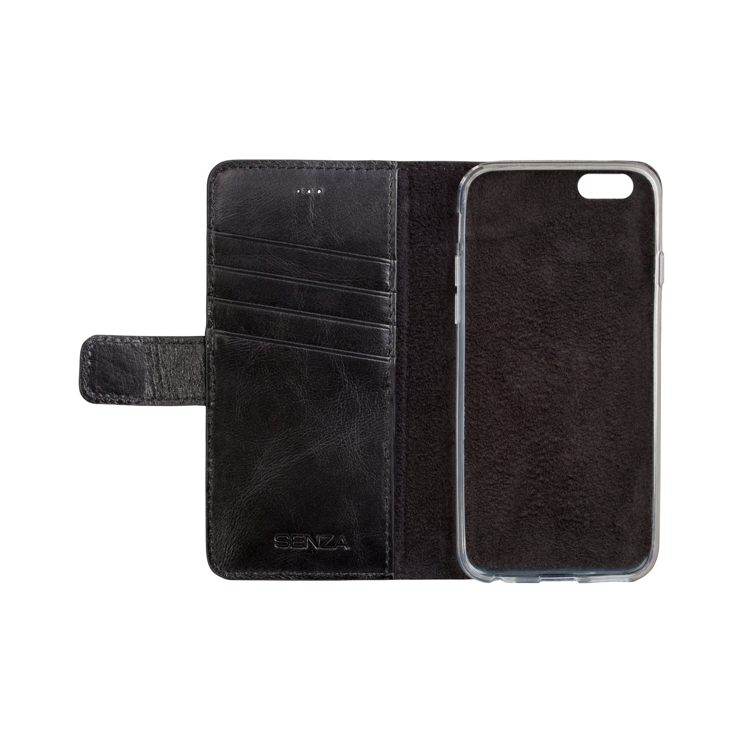 Senza Pure Leather Wallet Apple iPhone 6/6S Deep Black
