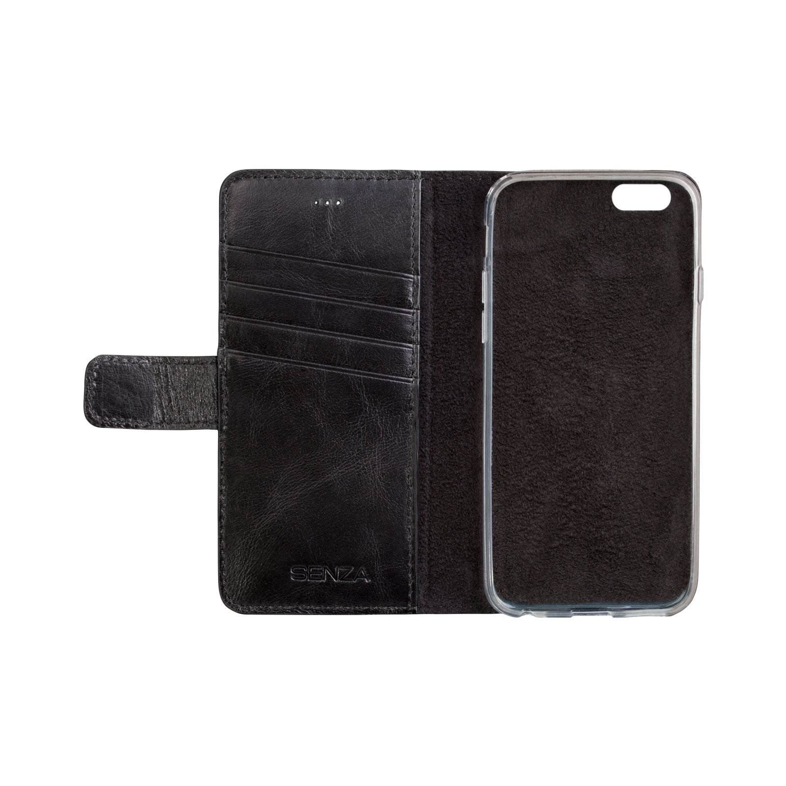 Senza Pure Leather Wallet Apple iPhone 6/6S Deep Black