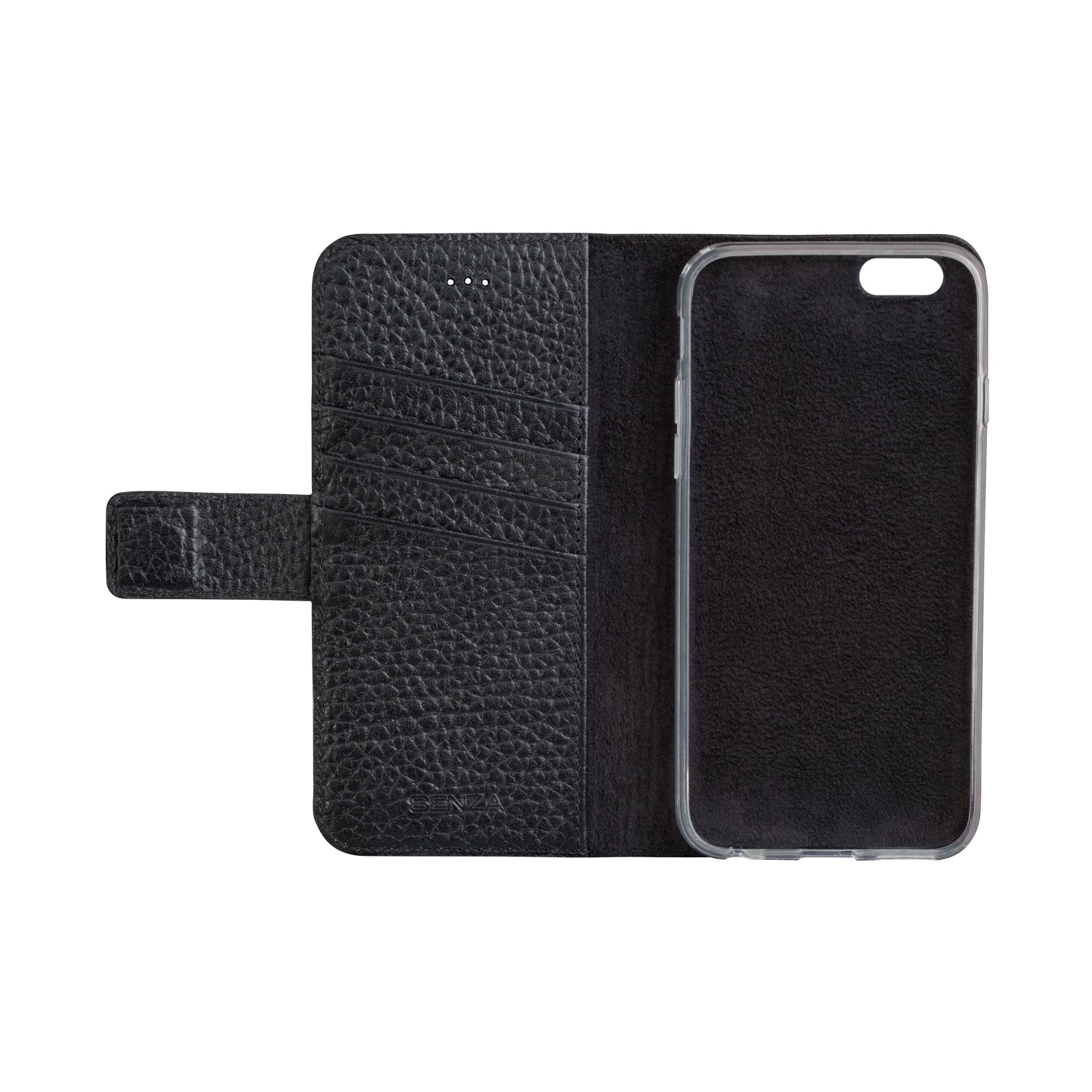 Senza Exquisite Leather Wallet Apple iPhone 6/6S Intense Black