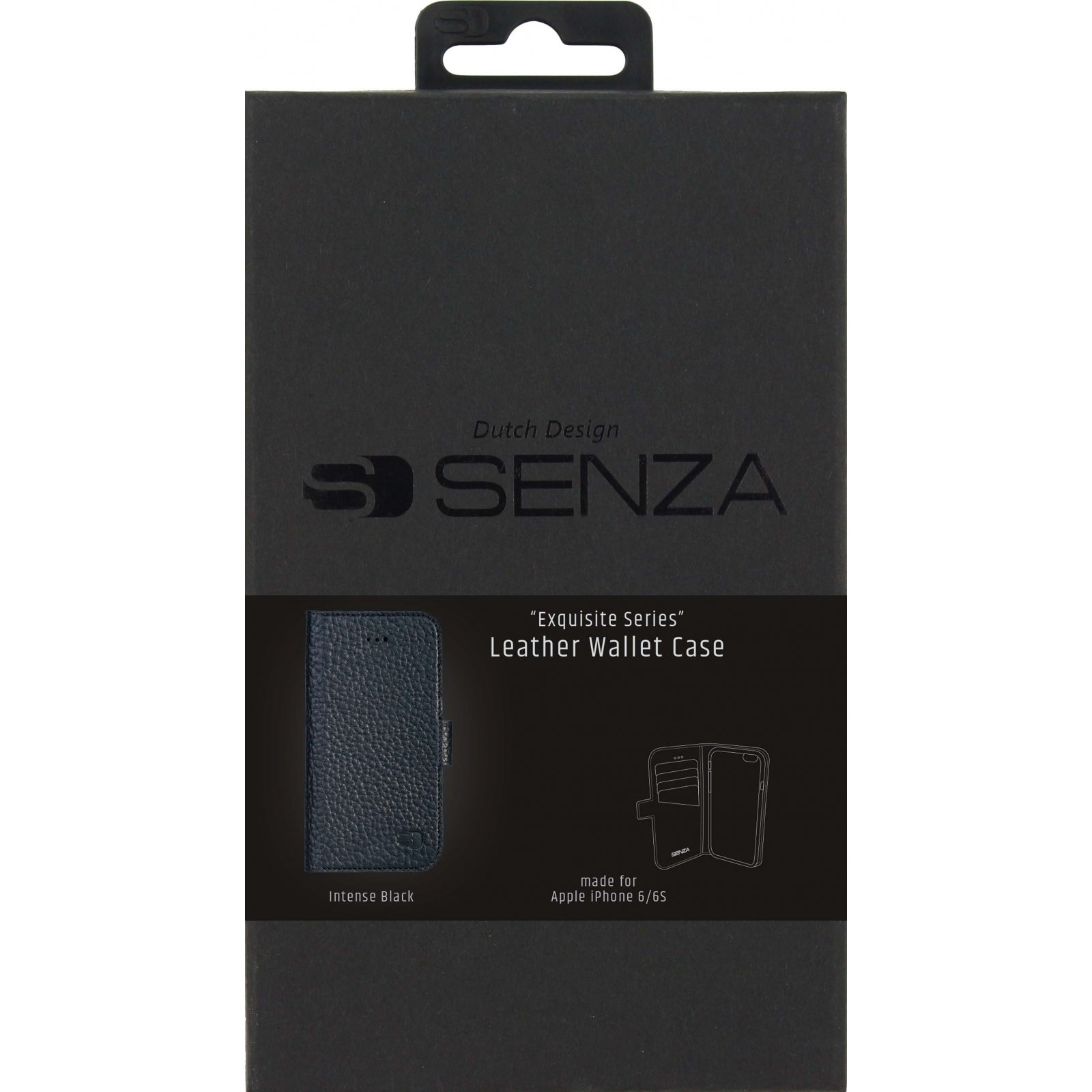 Senza Exquisite Leather Wallet Apple iPhone 6/6S Intense Black