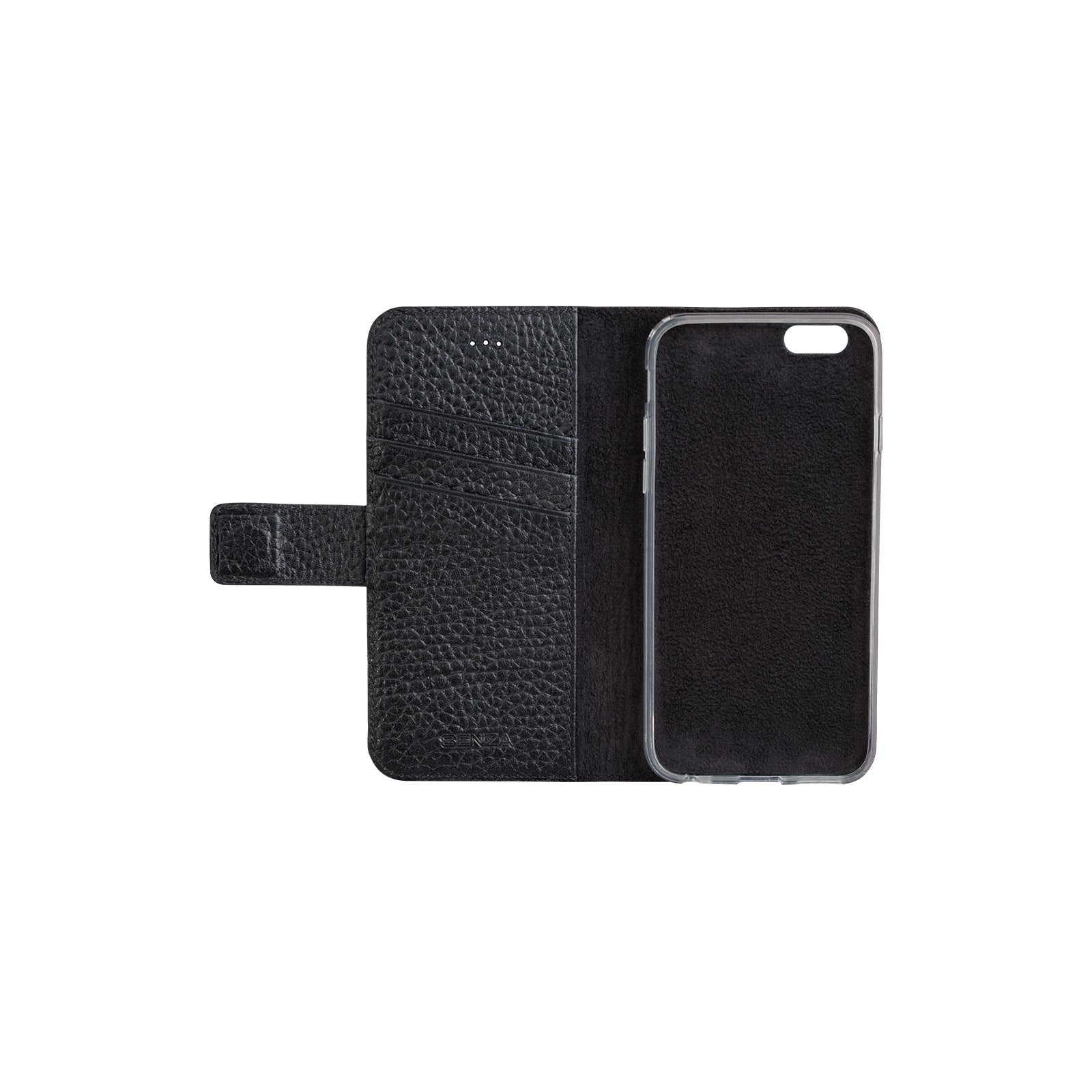 Senza Exquisite Leather Wallet Apple iPhone 5/5S/SE Intense Black