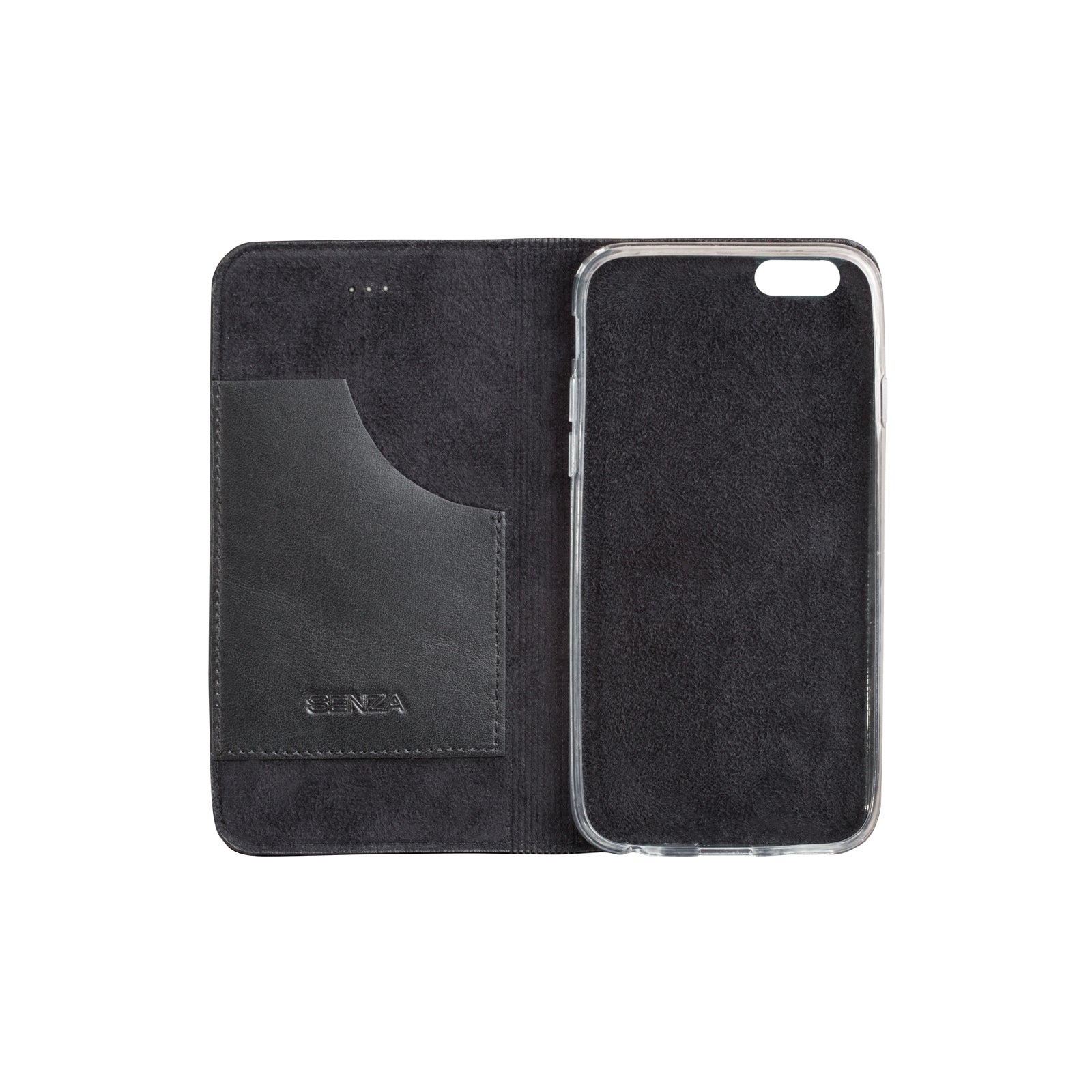 Senza Authentic Leather Booklet Apple iPhone 6/6S Pure Black