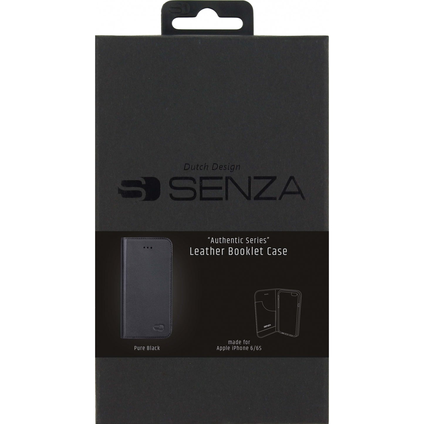 Senza Authentic Leather Booklet Apple iPhone 6/6S Pure Black