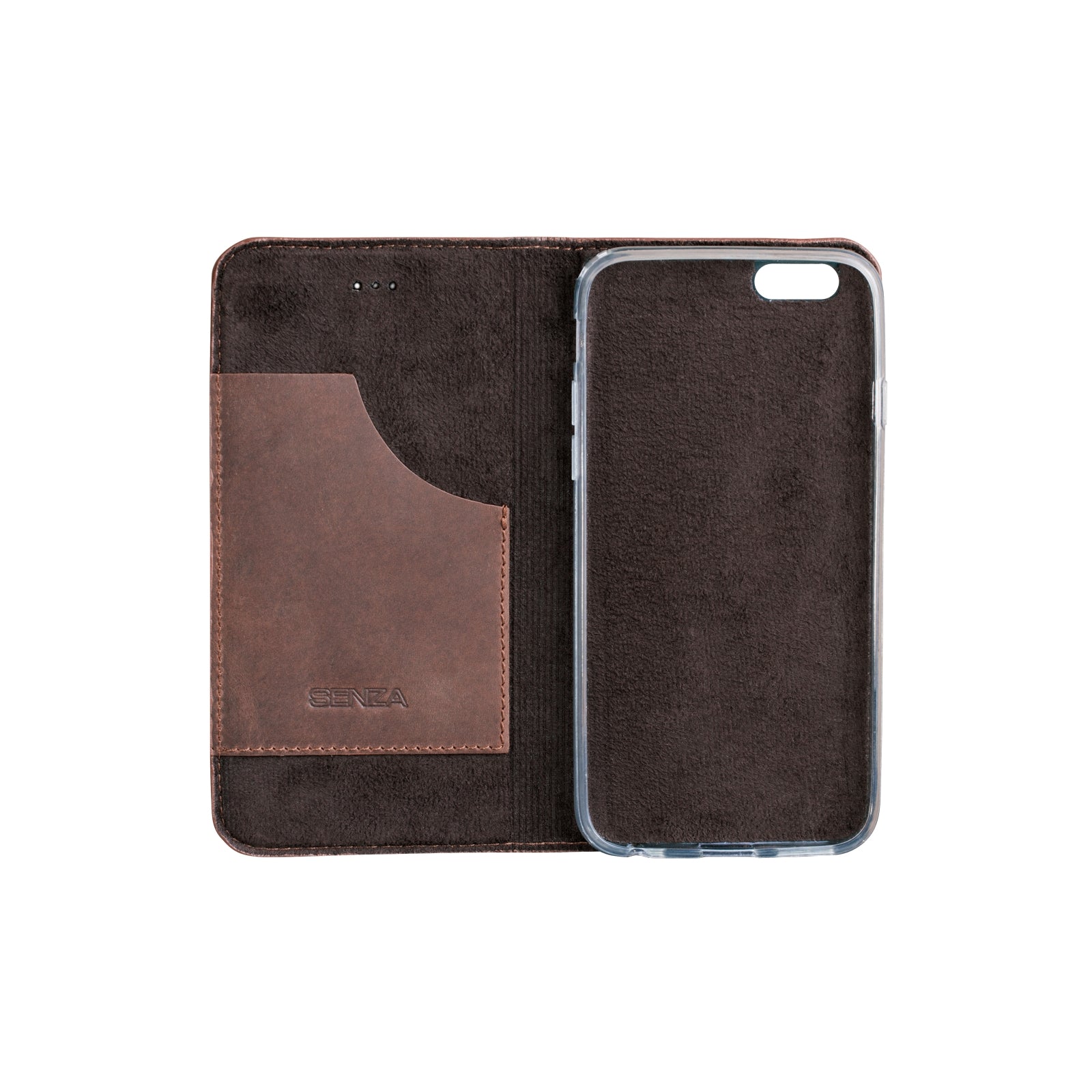Senza Raw Leather Booklet Apple iPhone 6/6S Chestnut Brown
