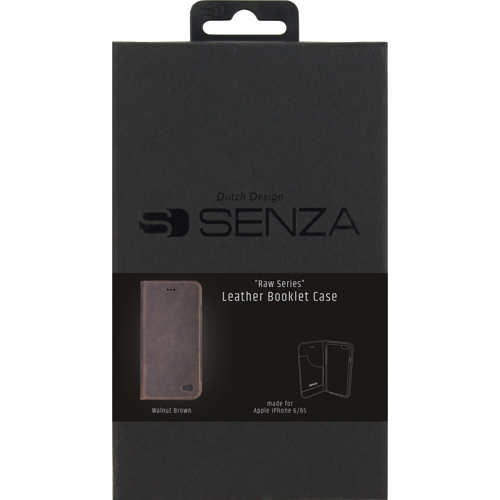 Senza Raw Leather Booklet Apple iPhone 6/6S Walnut Brown