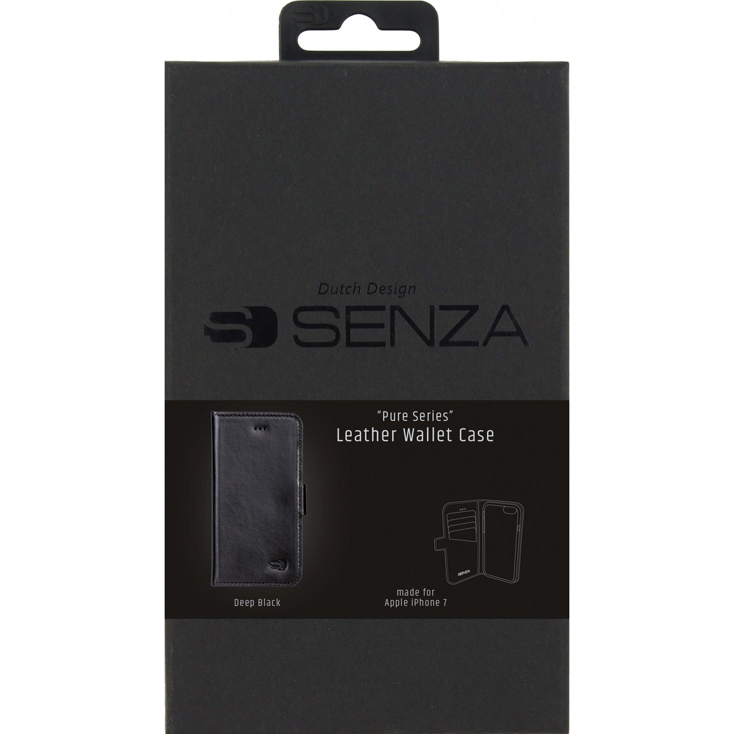 Senza Pure Leather Wallet Apple iPhone 7/8/SE (2020/2022) Deep Black