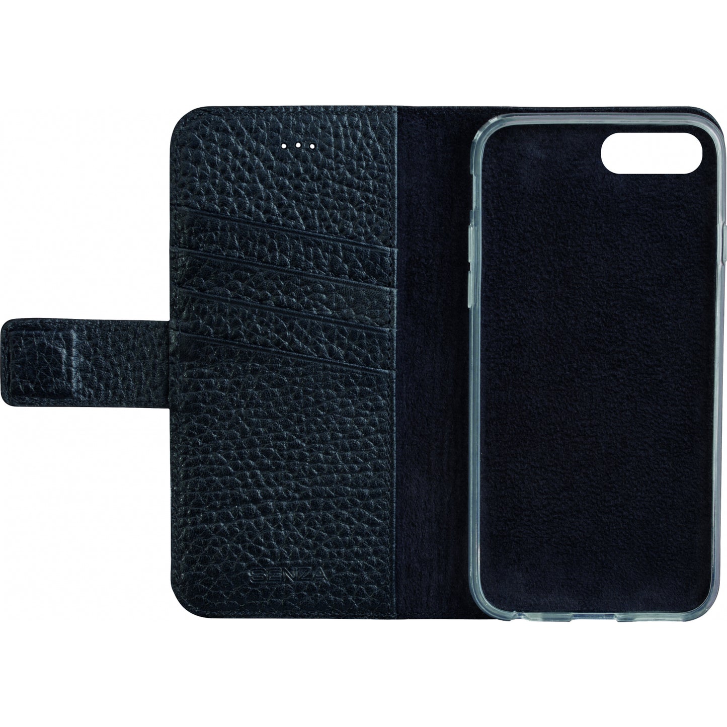 Senza Exquisite Leather Wallet Apple iPhone 7 Plus/8 Plus Intense Black