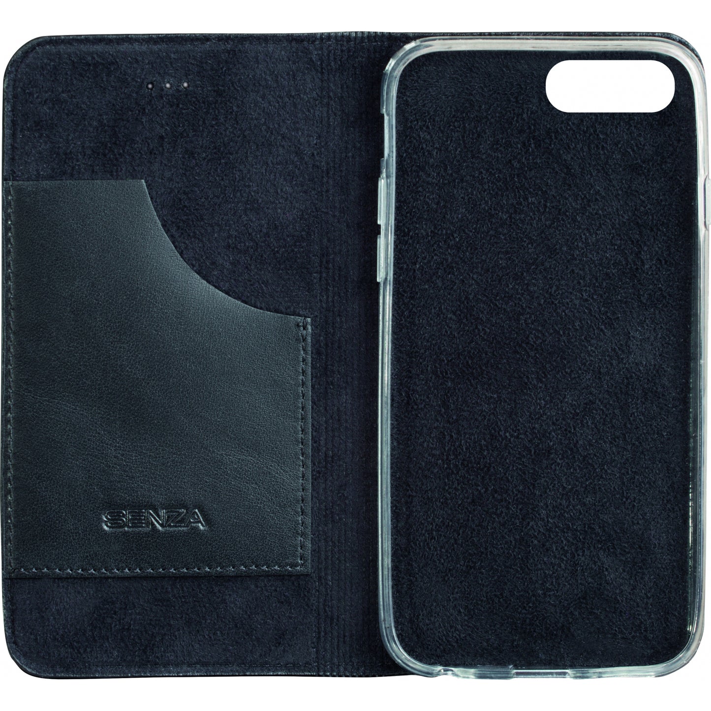 Senza Authentic Leather Booklet Apple iPhone 7 Plus/8 Plus Pure Black
