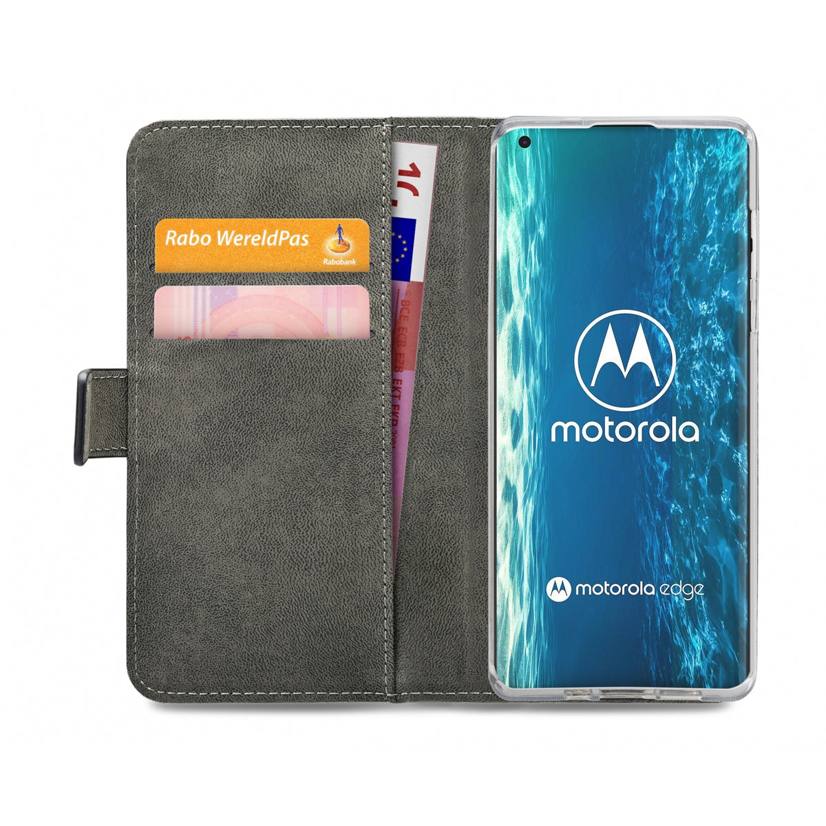 Mobilize Classic Gelly Wallet Book Case Motorola Edge Black