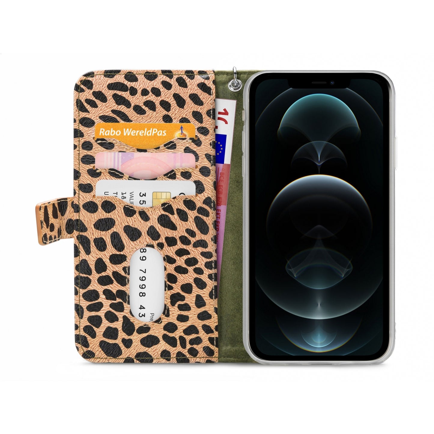 Mobilize 2in1 Magnet Zipper Case Apple iPhone 12 Pro Max Olive/Leopard