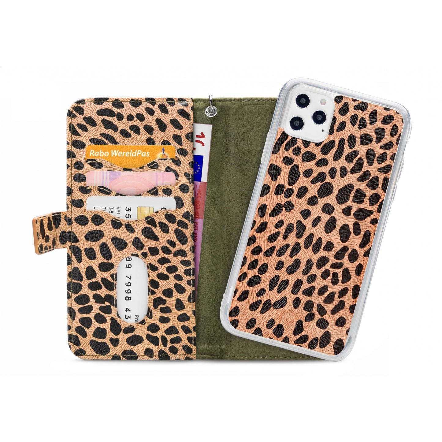 Mobilize 2in1 Magnet Zipper Case Apple iPhone 12 Pro Max Olive/Leopard