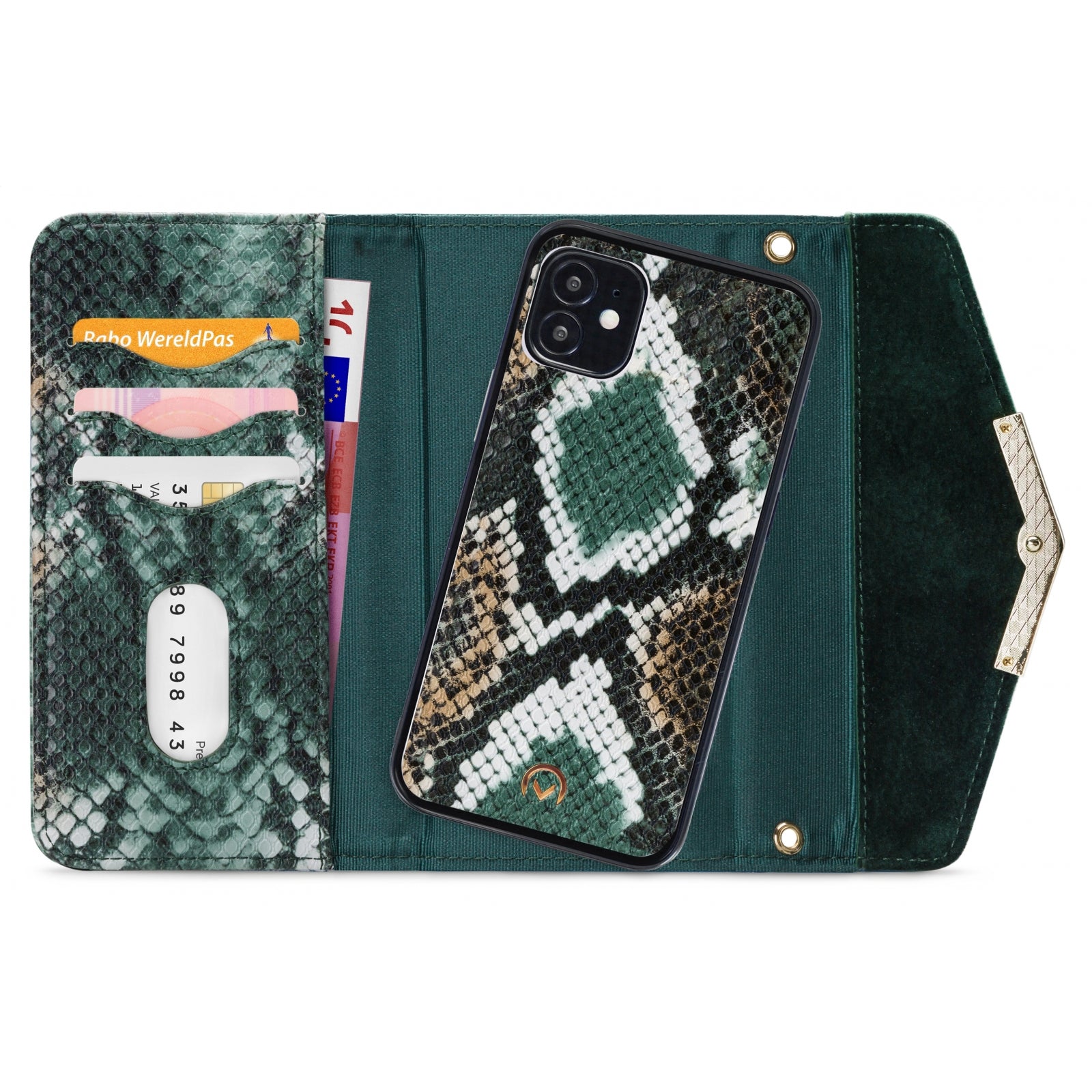 Mobilize 2in1 Gelly Velvet Clutch for Apple iPhone 12 Mini Green Snake
