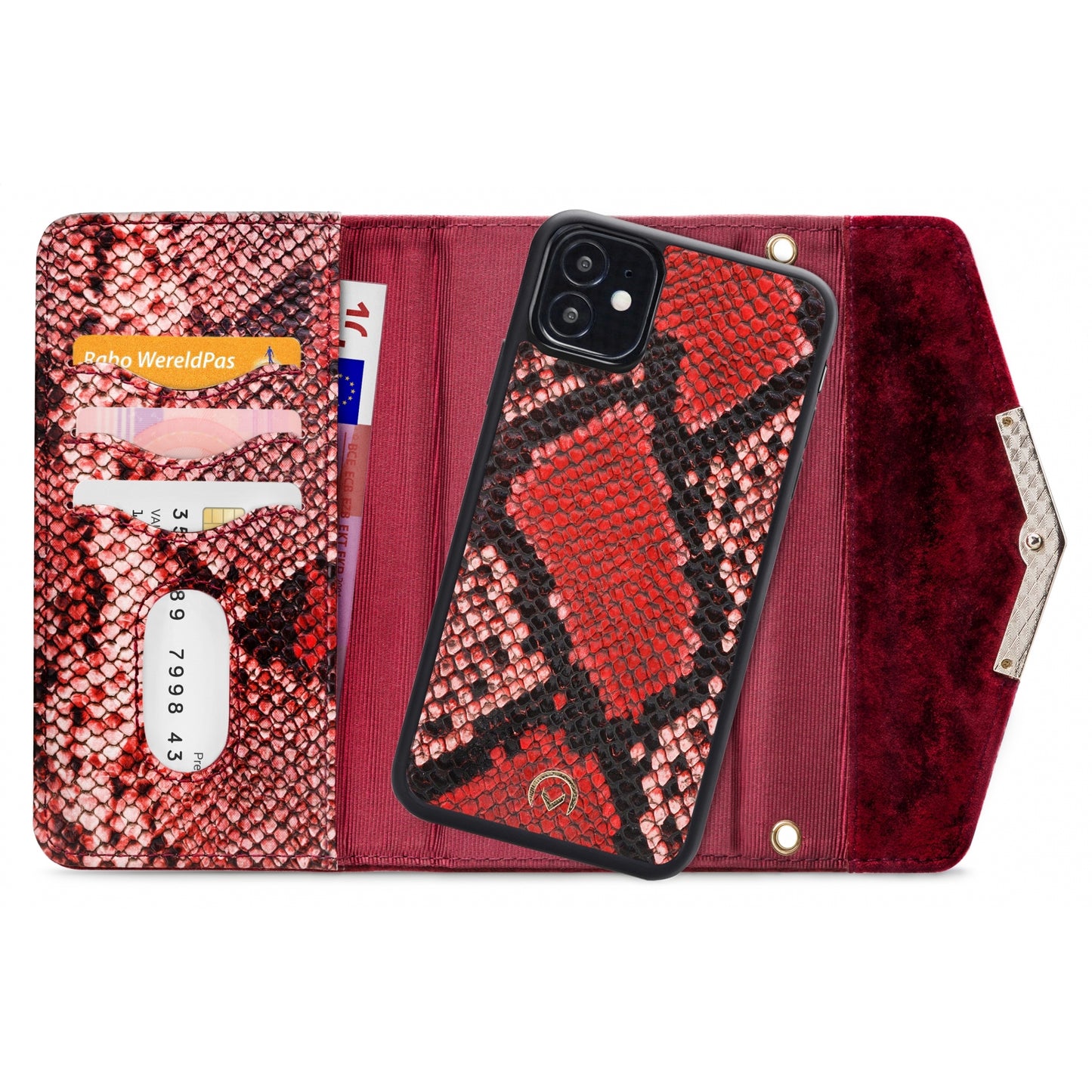 Mobilize 2in1 Gelly Velvet Clutch for Apple iPhone 12 Mini Red Snake