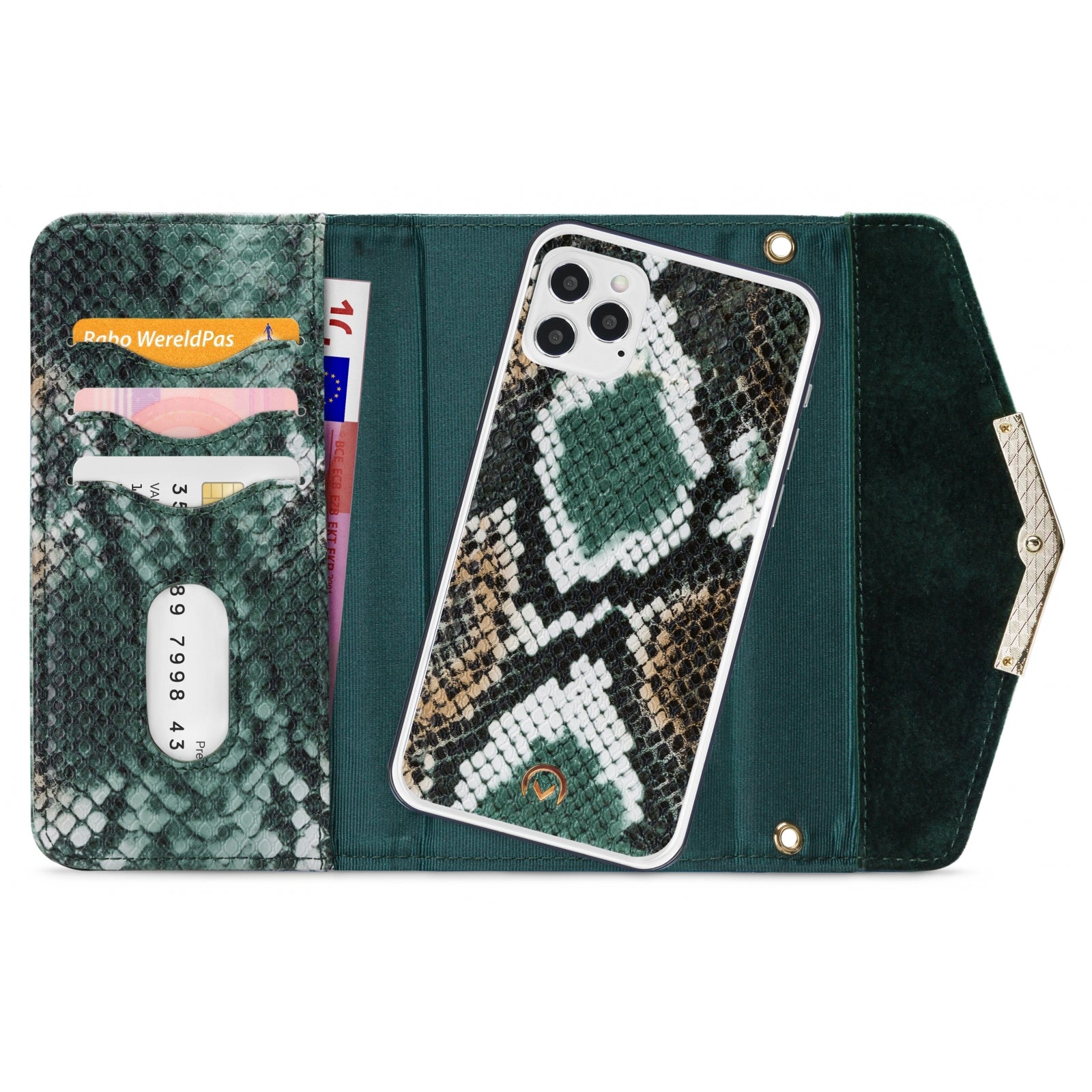 Mobilize 2in1 Gelly Velvet Clutch for Apple iPhone 12/12 Pro Green Snake