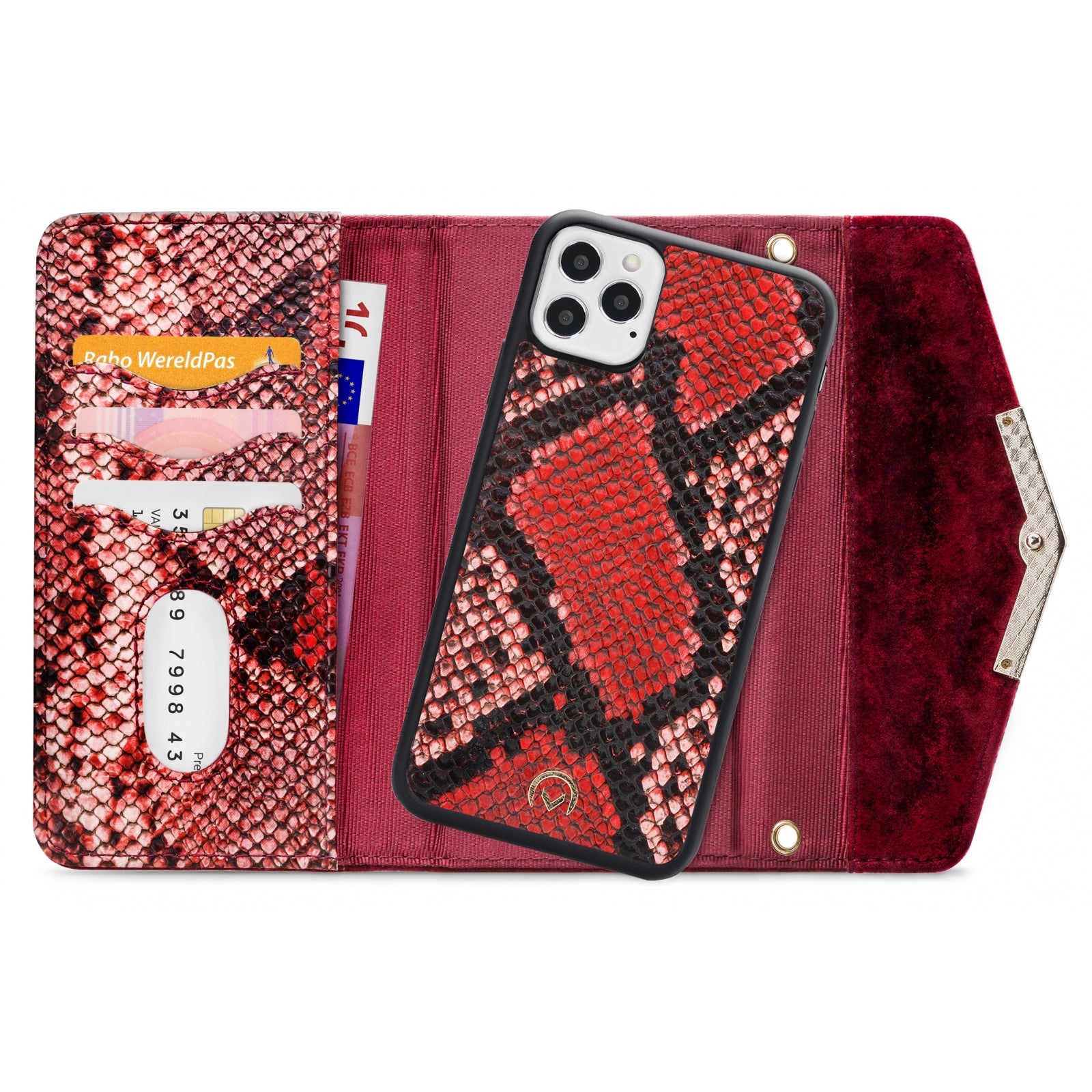 Mobilize 2in1 Gelly Velvet Clutch for Apple iPhone 12/12 Pro Red Snake