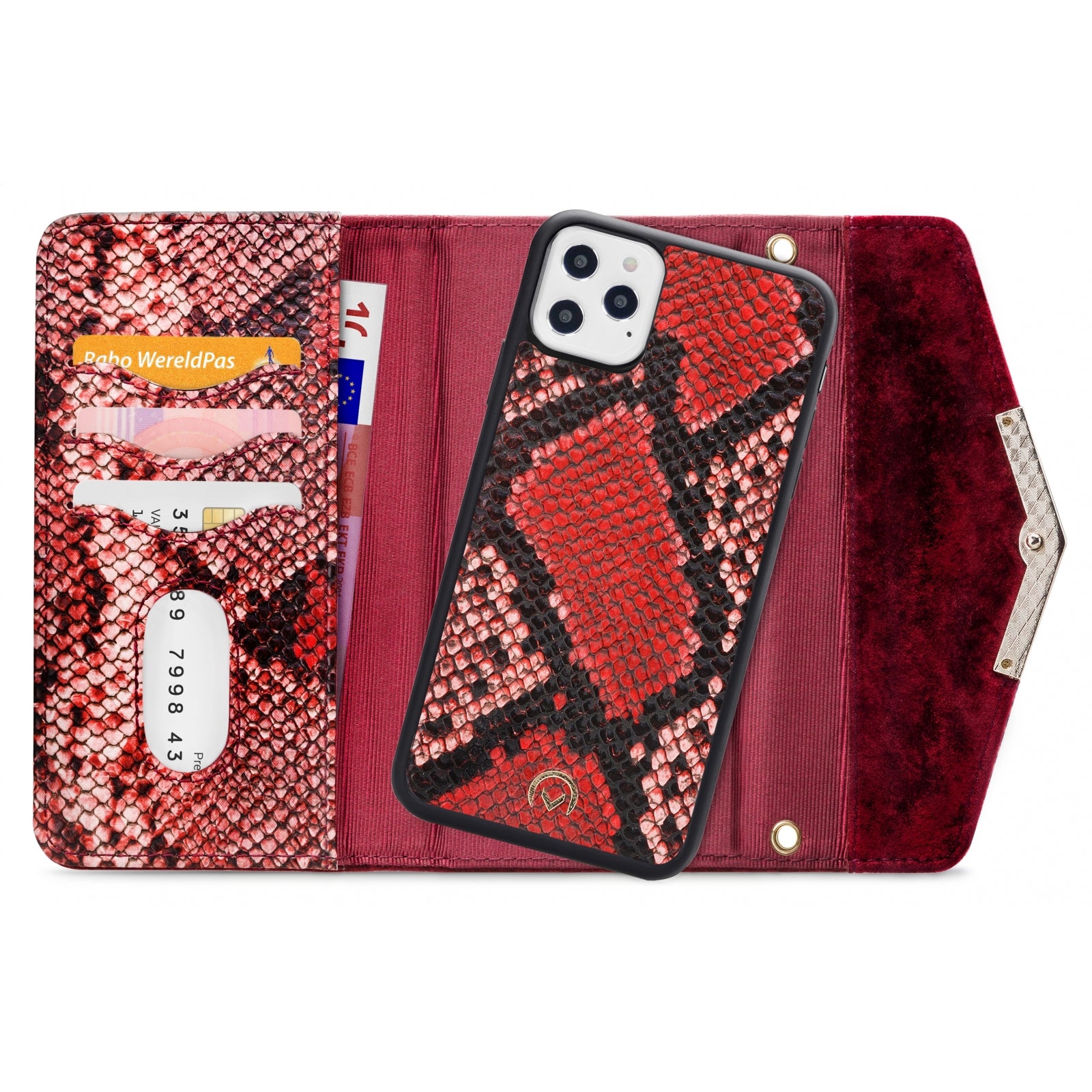 Mobilize 2in1 Gelly Velvet Clutch for Apple iPhone 12 Pro Max Red Snake