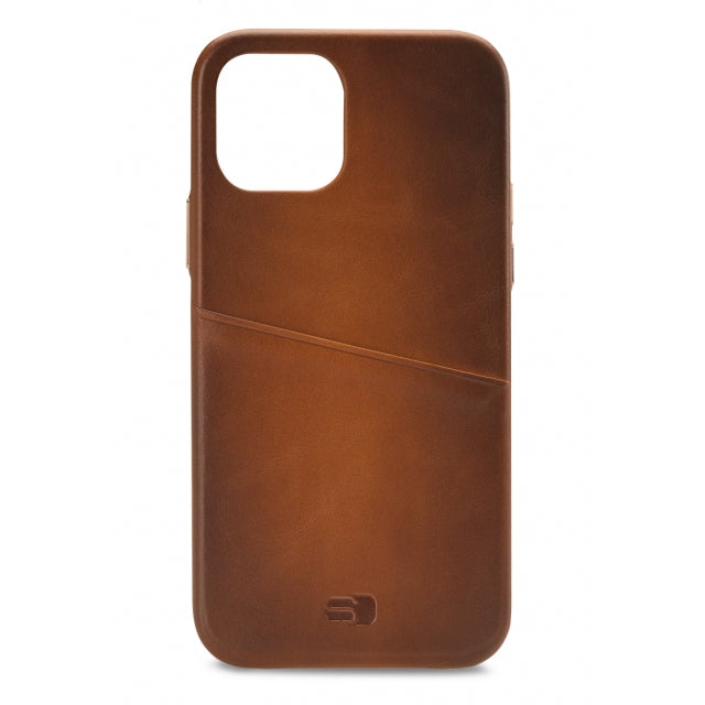 Senza Desire Leather Cover with Card Slot Apple iPhone 12/12 Pro Burned Cognac