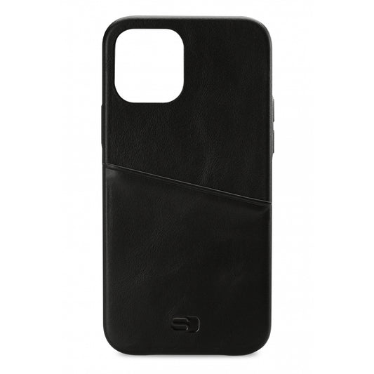 Senza Pure Leather Cover with Card Slot Apple iPhone 12 Mini Deep Black