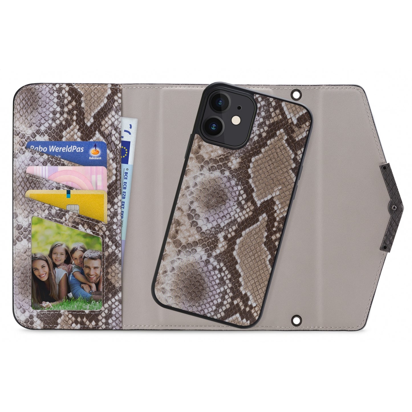 Mobilize 2in1 Elegant Magnet Clutch Apple iPhone 12/12 Pro Beige Snake
