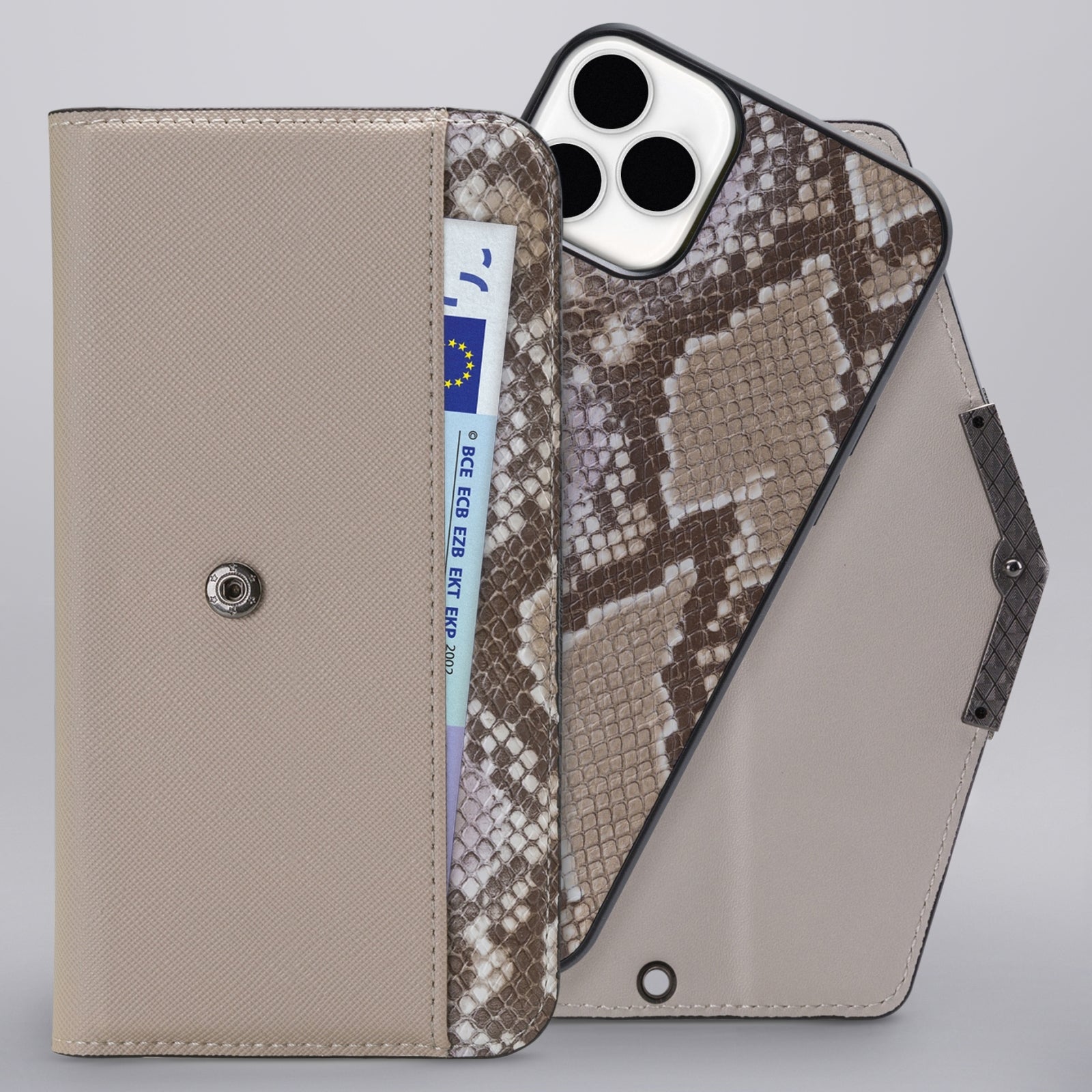 Mobilize 2in1 Elegant Magnet Clutch Apple iPhone 12 Pro Max Beige Snake