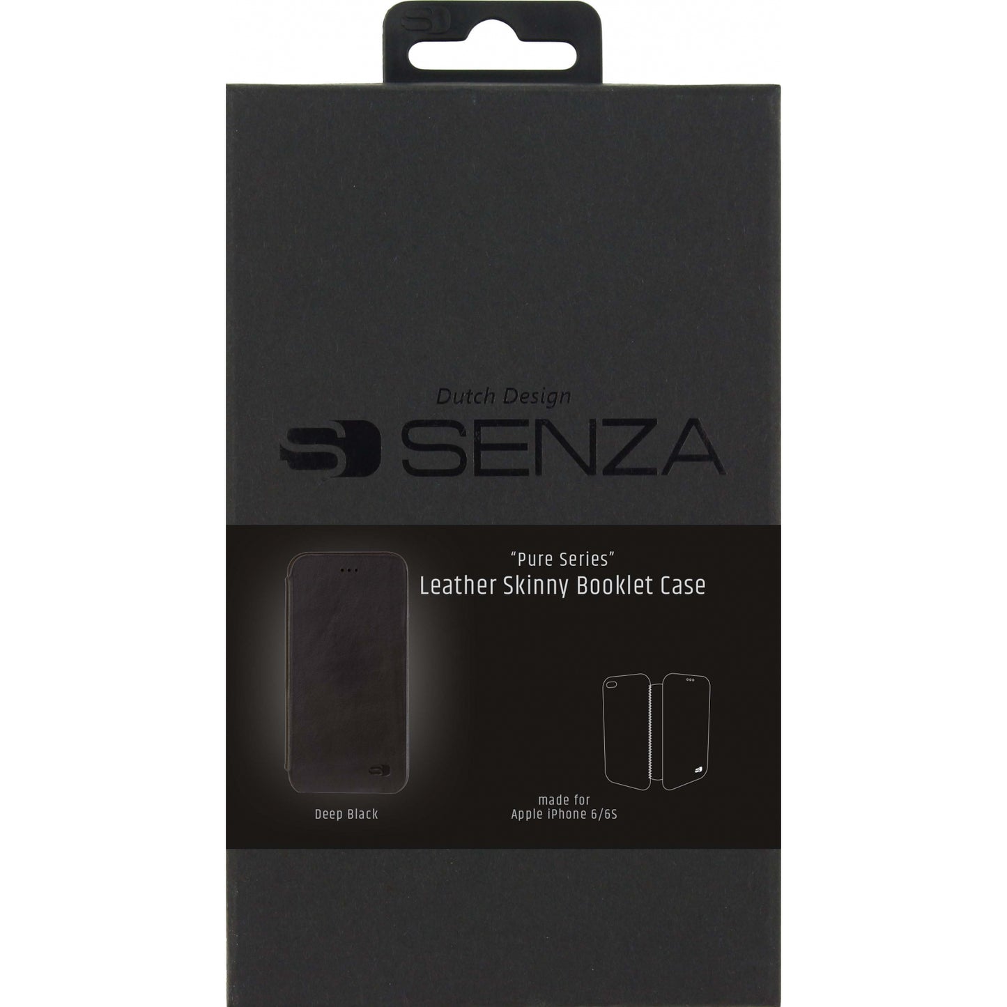 Senza Pure Skinny Leather Booklet Apple iPhone 6/6S Deep Black