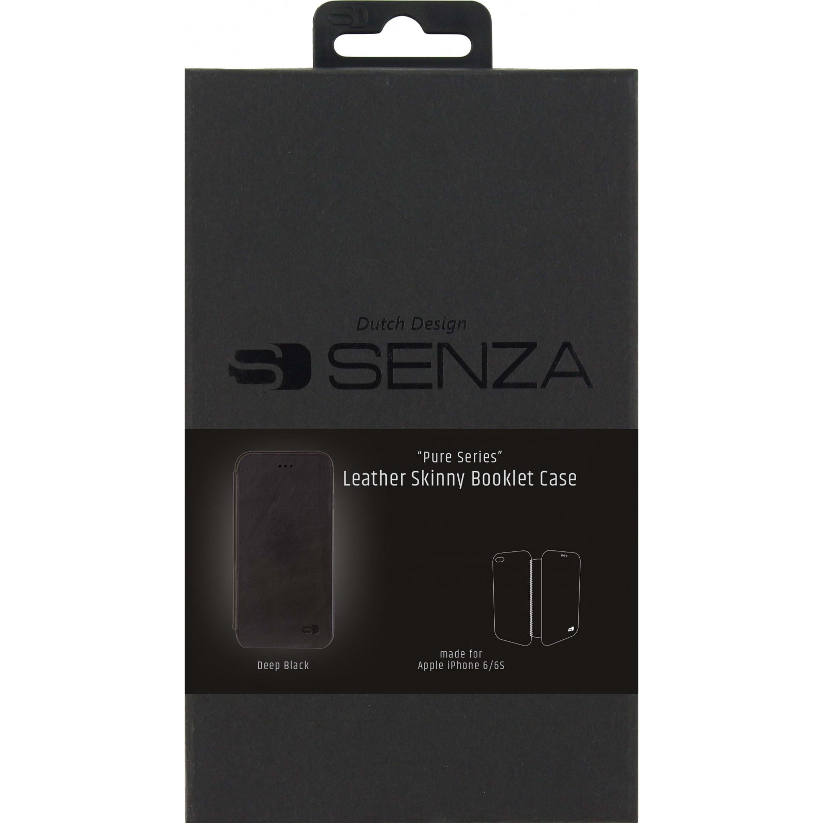 Senza Pure Skinny Leather Booklet Apple iPhone 6/6S Deep Black
