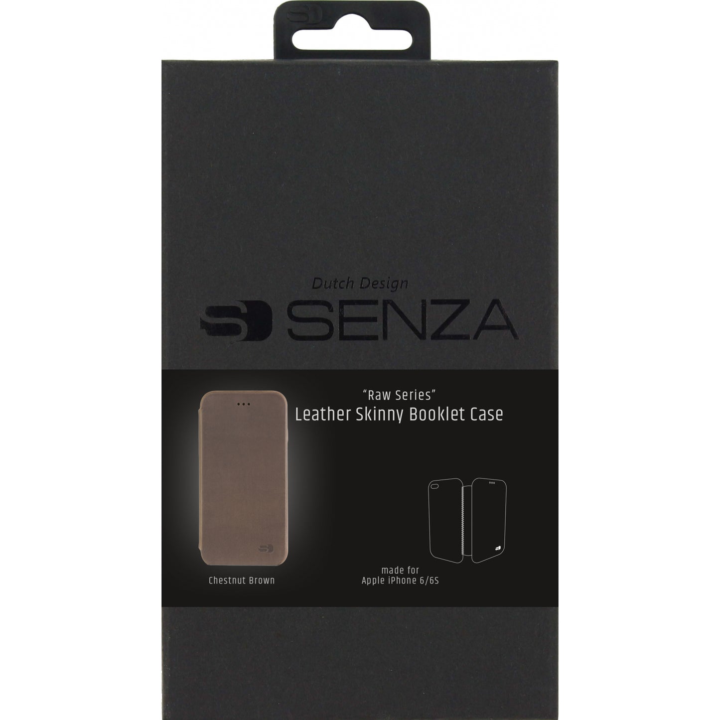 Senza Raw Skinny Leather Booklet Apple iPhone 6/6S Chestnut Brown