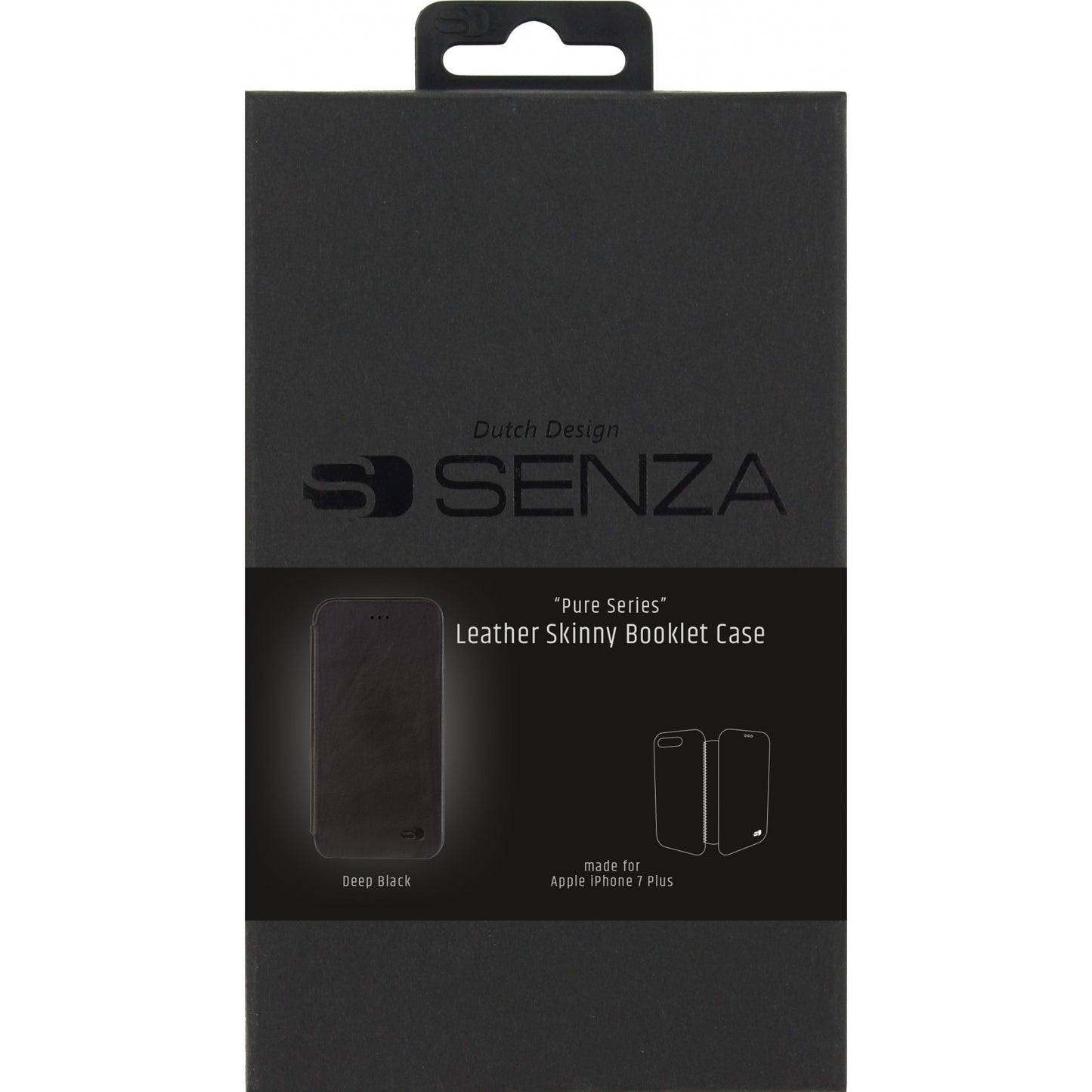 Senza Pure Skinny Leather Booklet Apple iPhone 7 Plus/8 Plus Deep Black