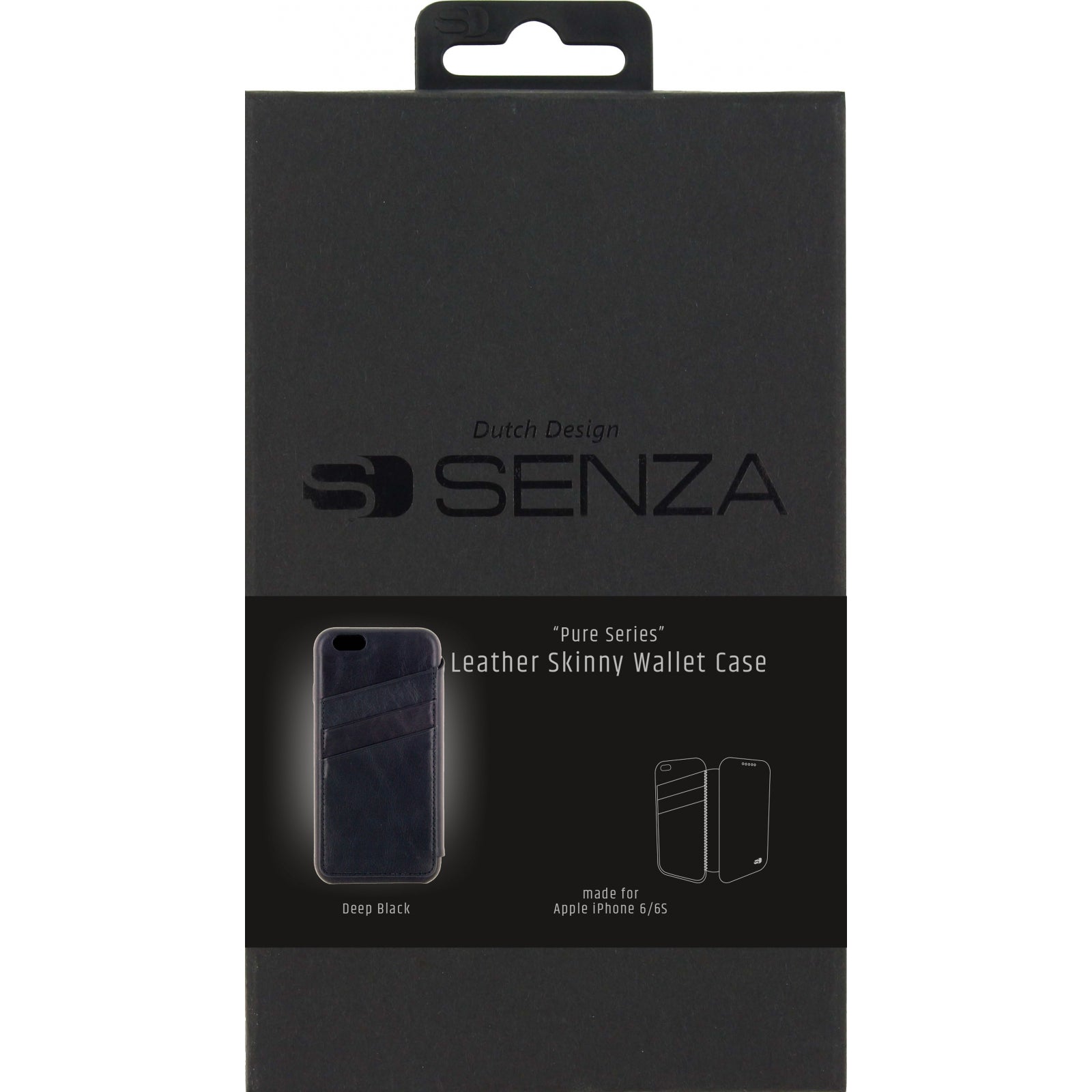 Senza Pure Skinny Leather Wallet Apple iPhone 6/6S Deep Black